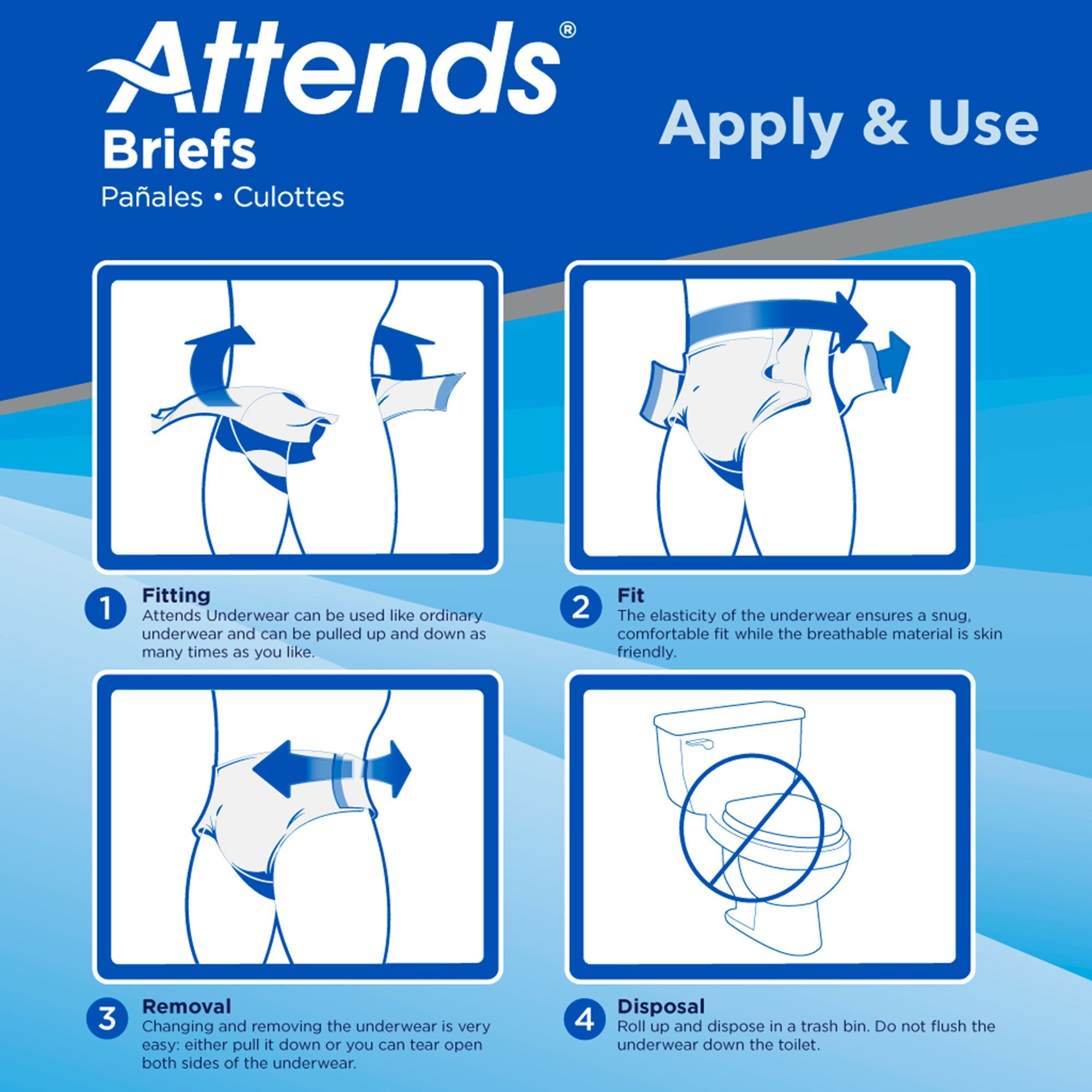 Unisex Adult Incontinence Brief Attends Advanced Large Disposable Heavy Absorbency, Packaging Type- Case
