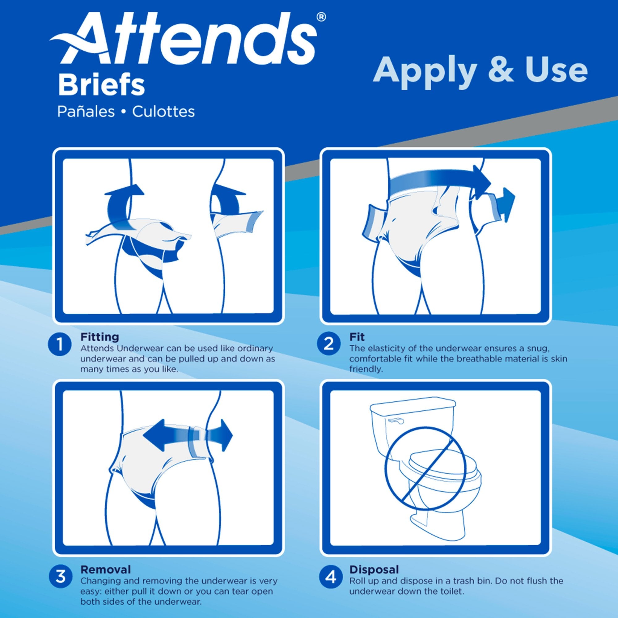 Unisex Adult Incontinence Brief Attends Advanced Large Disposable Heavy Absorbency, Packaging Type- Case