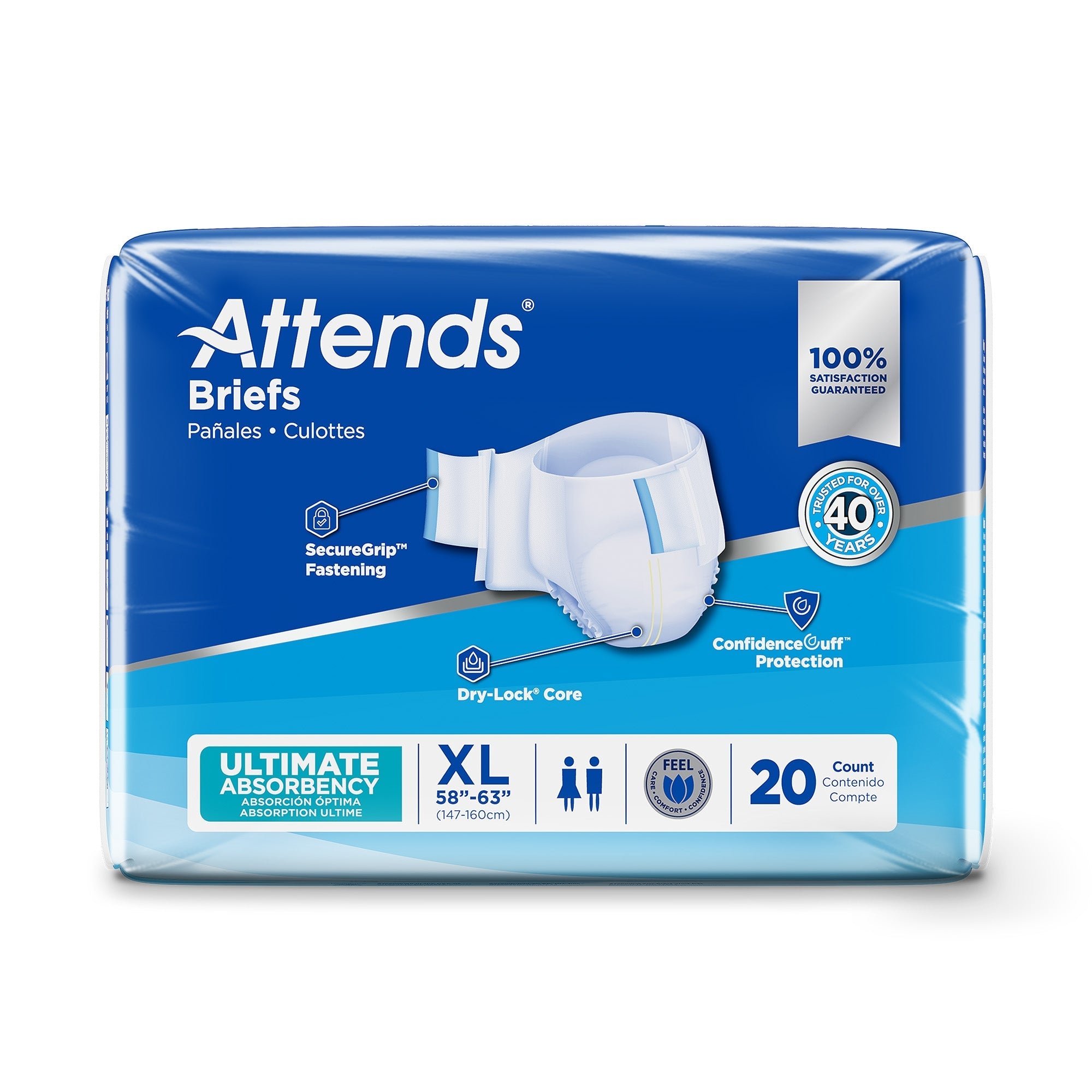 Unisex Adult Incontinence Brief Attends Advanced X-Large Disposable Heavy Absorbency, Packaging Type- Case