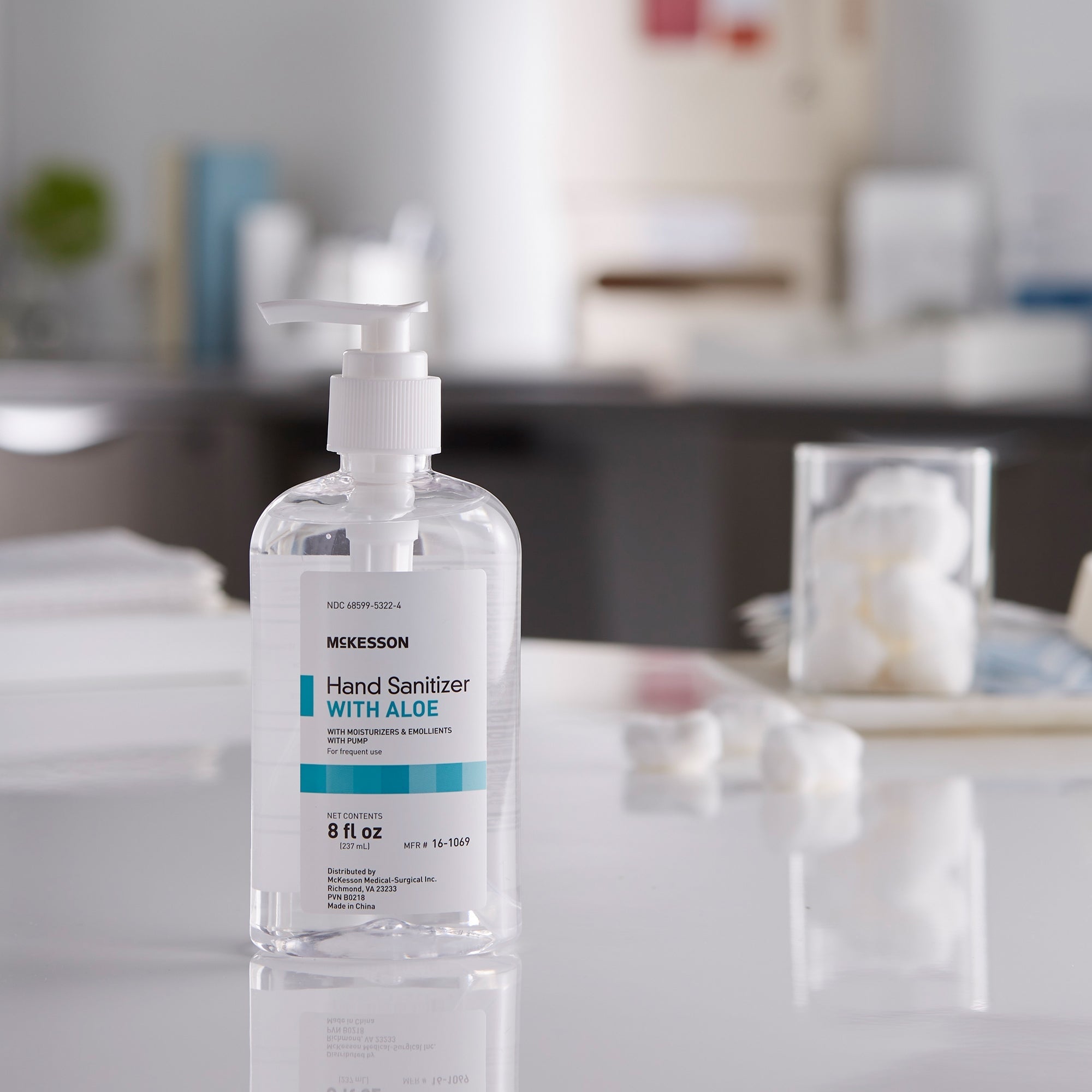 Hand Sanitizer with Aloe McKesson 8 oz. Ethyl Alcohol Gel Pump Bottle, Packaging Type- Case
