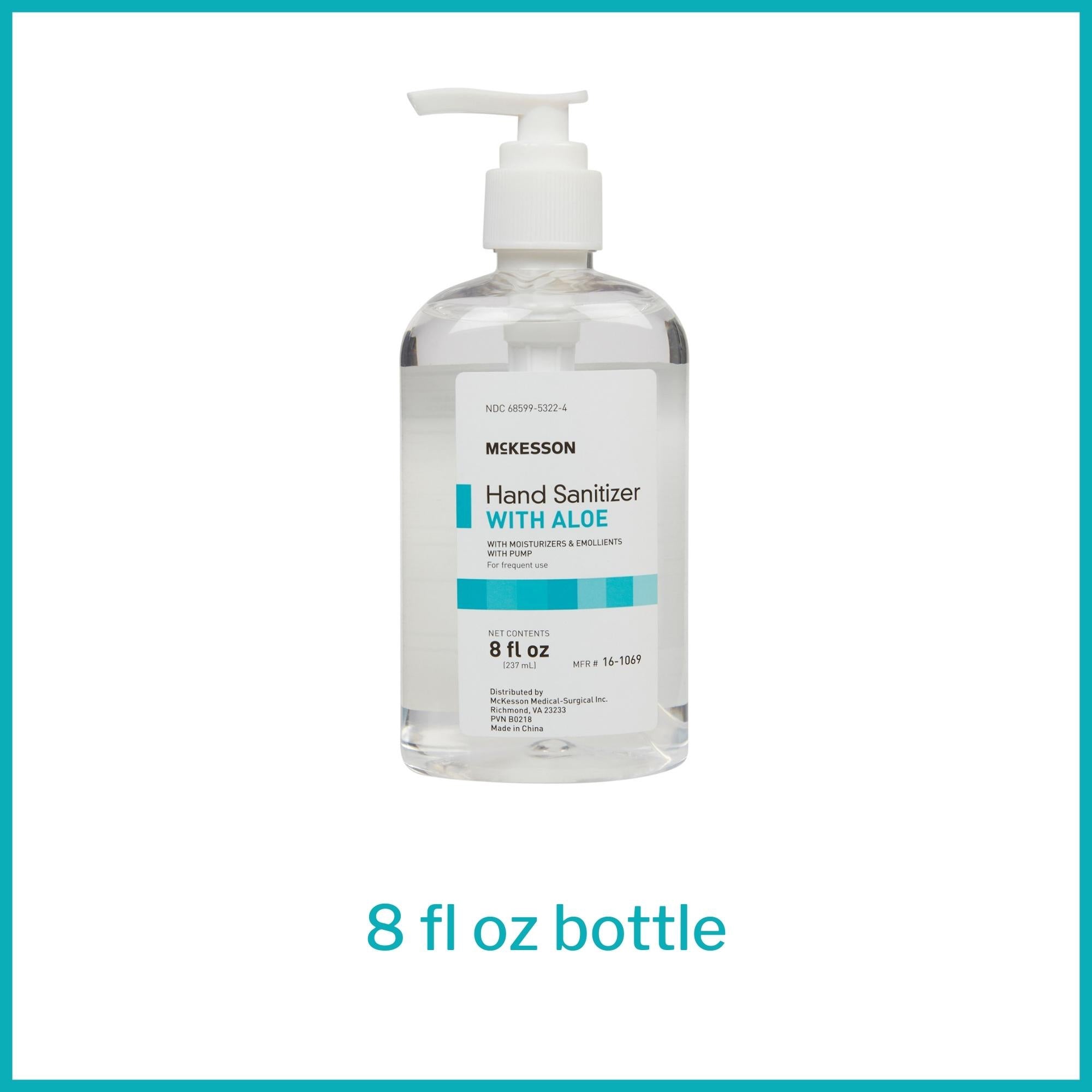 Hand Sanitizer with Aloe McKesson 8 oz. Ethyl Alcohol Gel Pump Bottle, Packaging Type- Case
