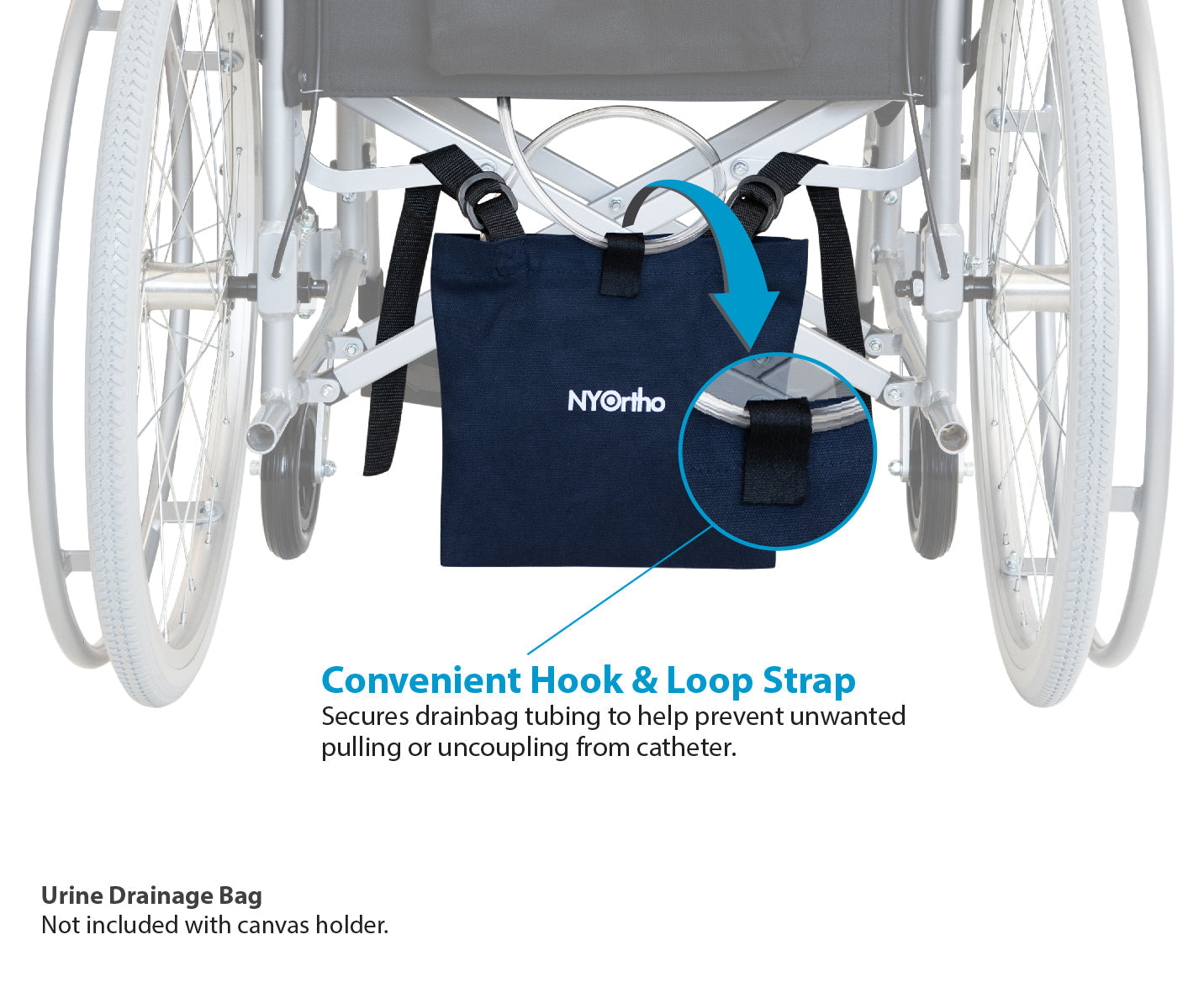 Wheelchair Urinary Drain Bag Holder NYOrtho For Wheelchair