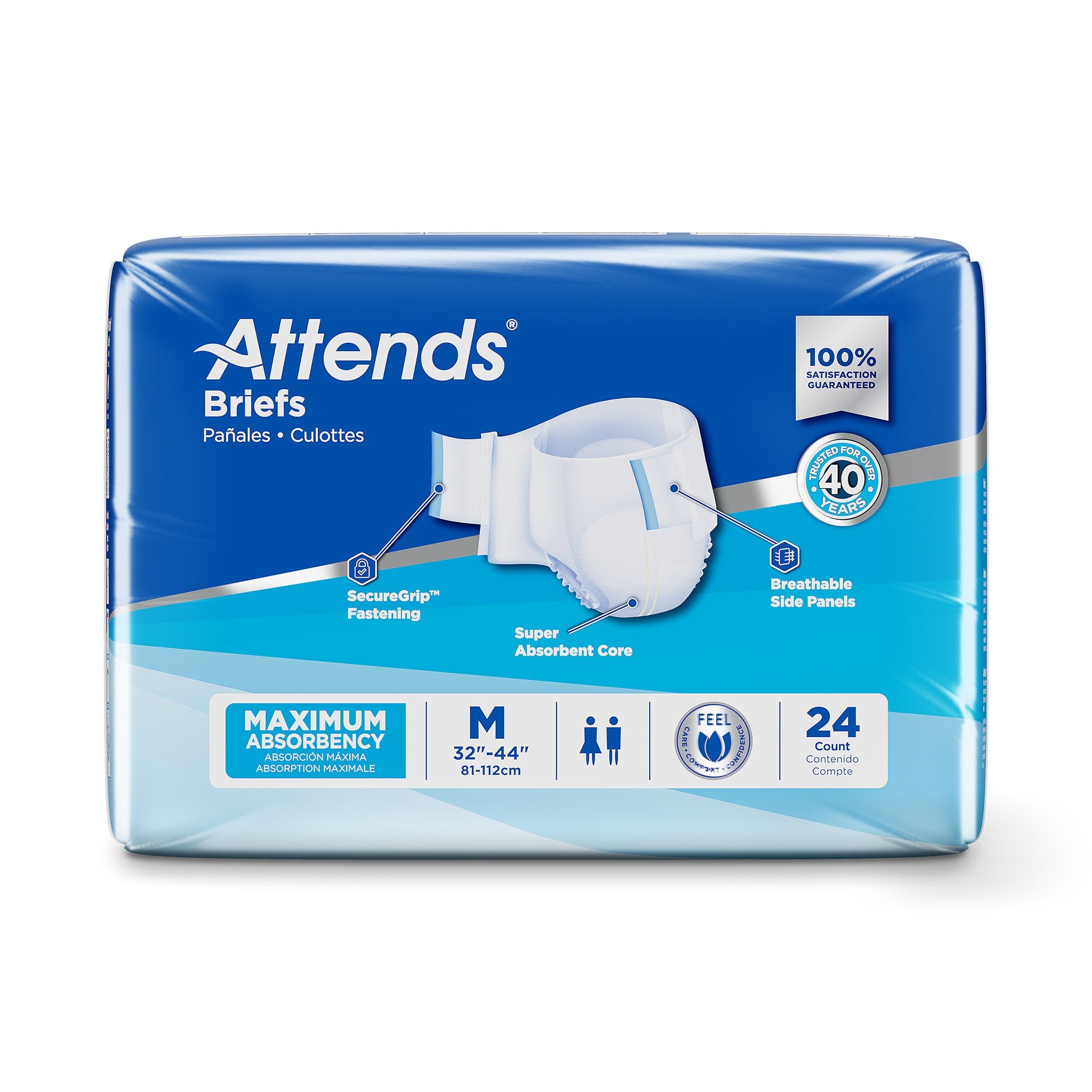 Unisex Incontinence Brief Attends Medium Disposable Heavy Absorbency, Packaging Type- Case