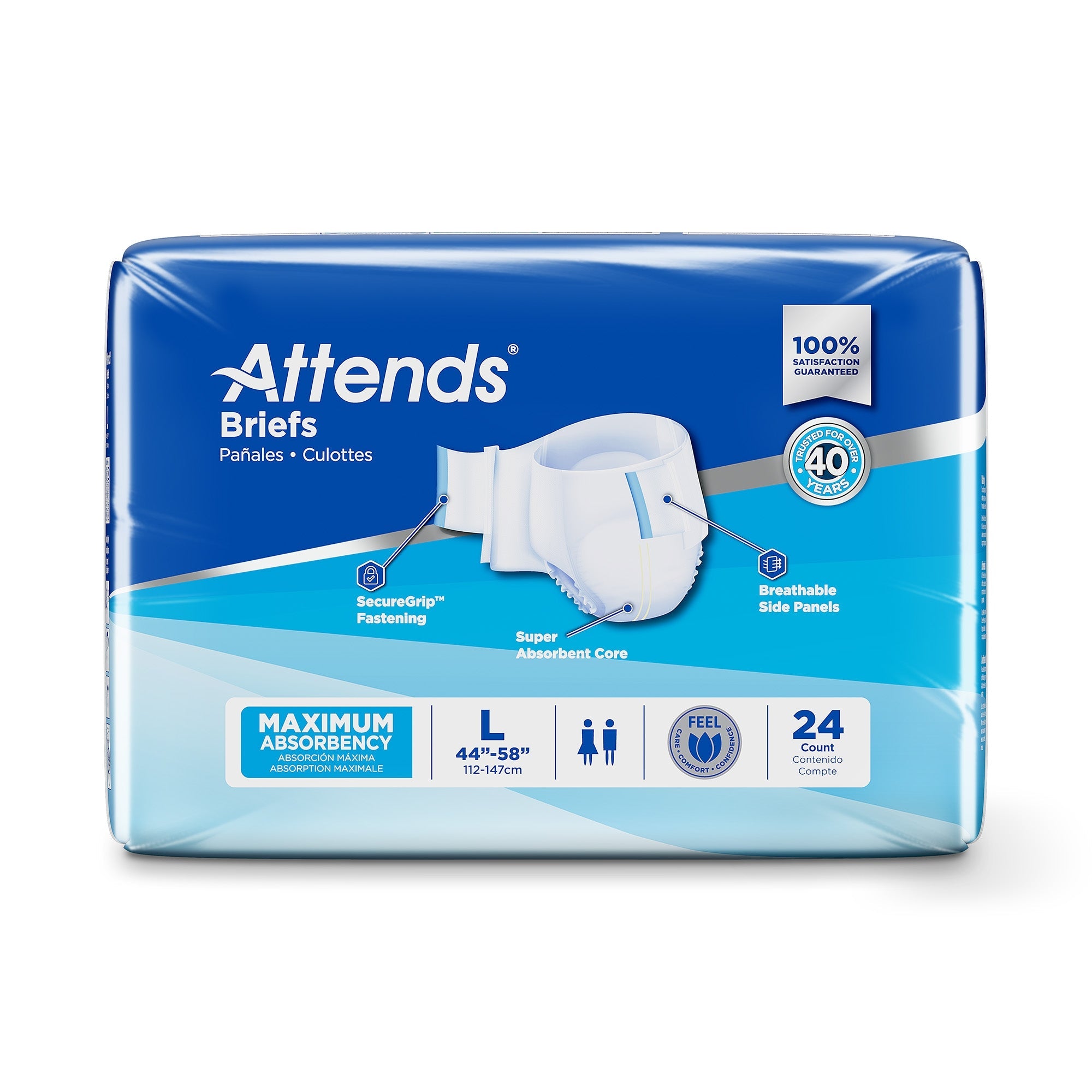 Unisex Incontinence Brief Attends Large Disposable Heavy Absorbency, Packaging Type- Case