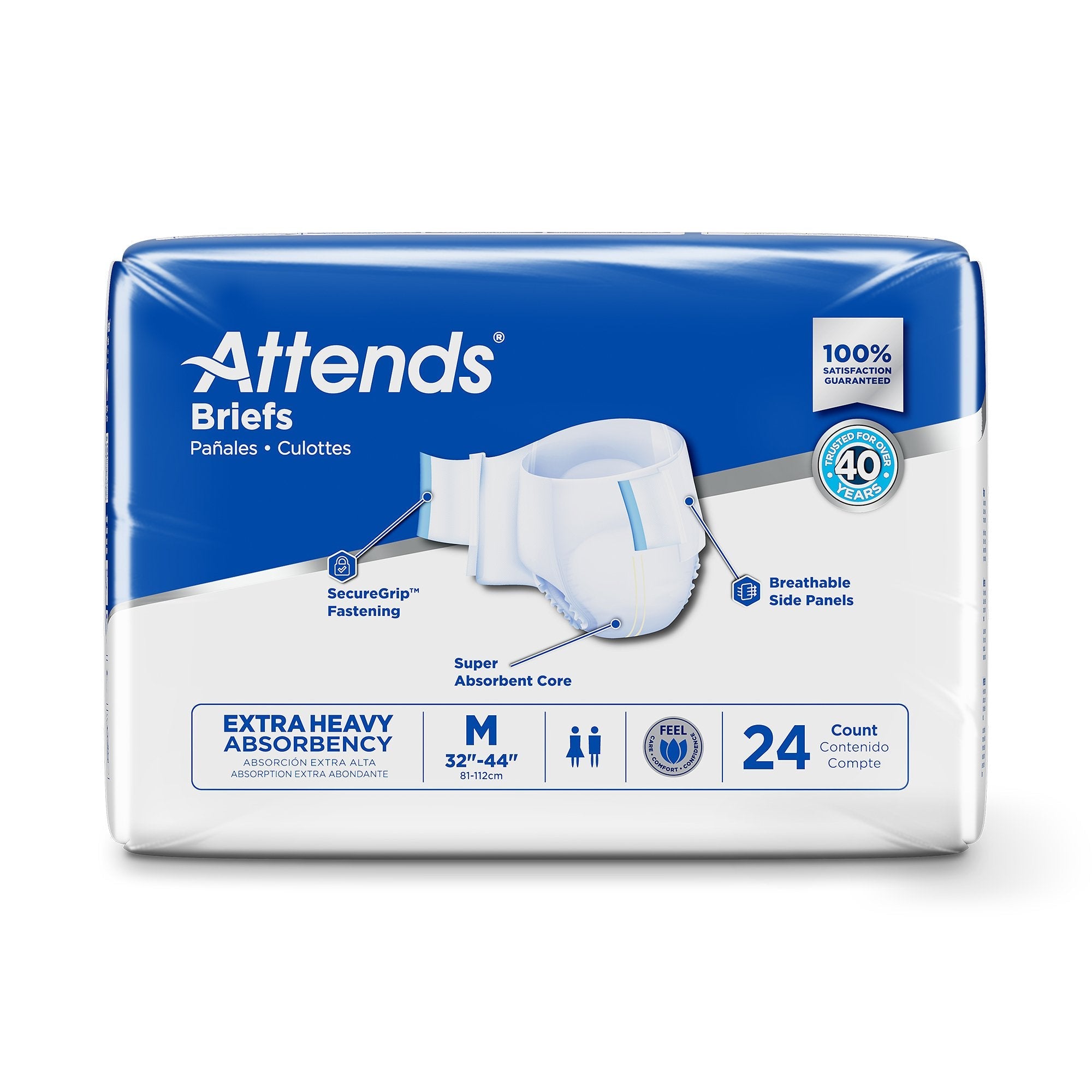 Unisex Adult Incontinence Brief Attends Care Advanced Medium Disposable Heavy Absorbency, Packaging Type- Case