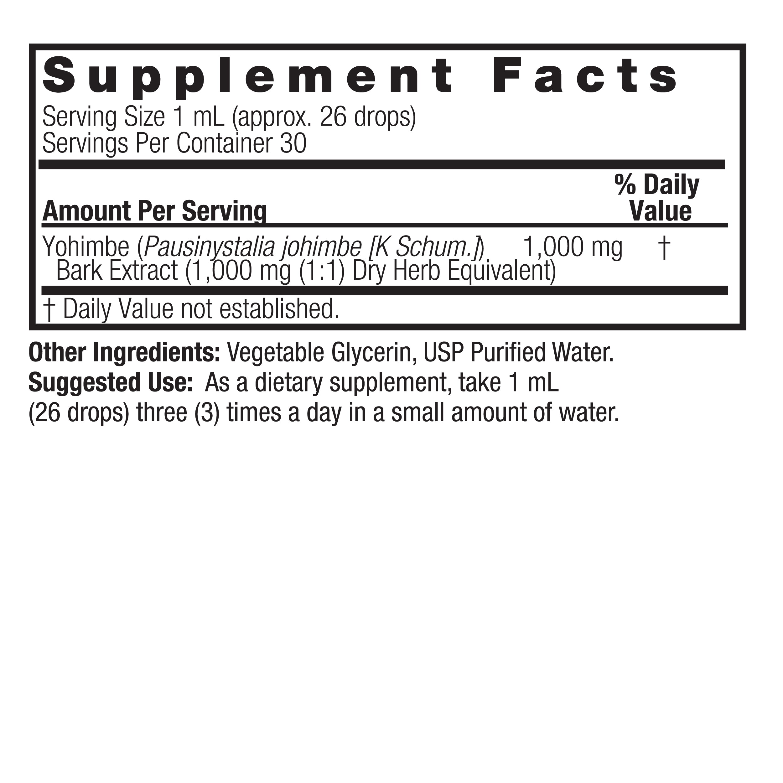 Nature's Answer - Yohimbe Bark Alcohol Free - 1 Fl Oz