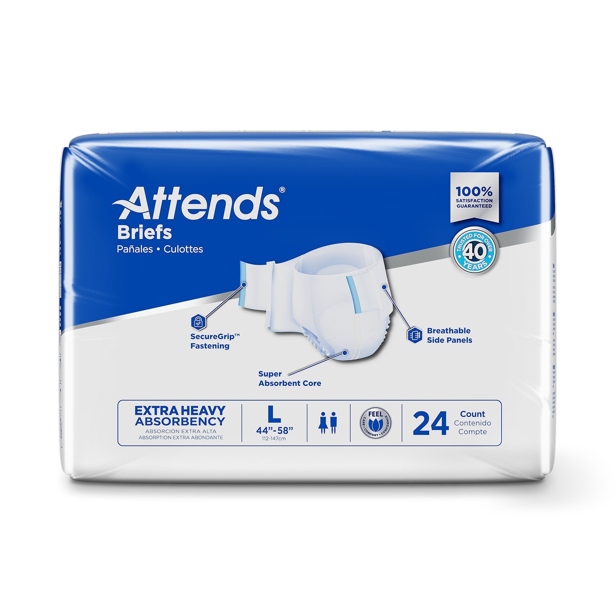 Unisex Adult Incontinence Brief Attends Care Advanced Large Disposable Heavy Absorbency, Packaging Type- Case