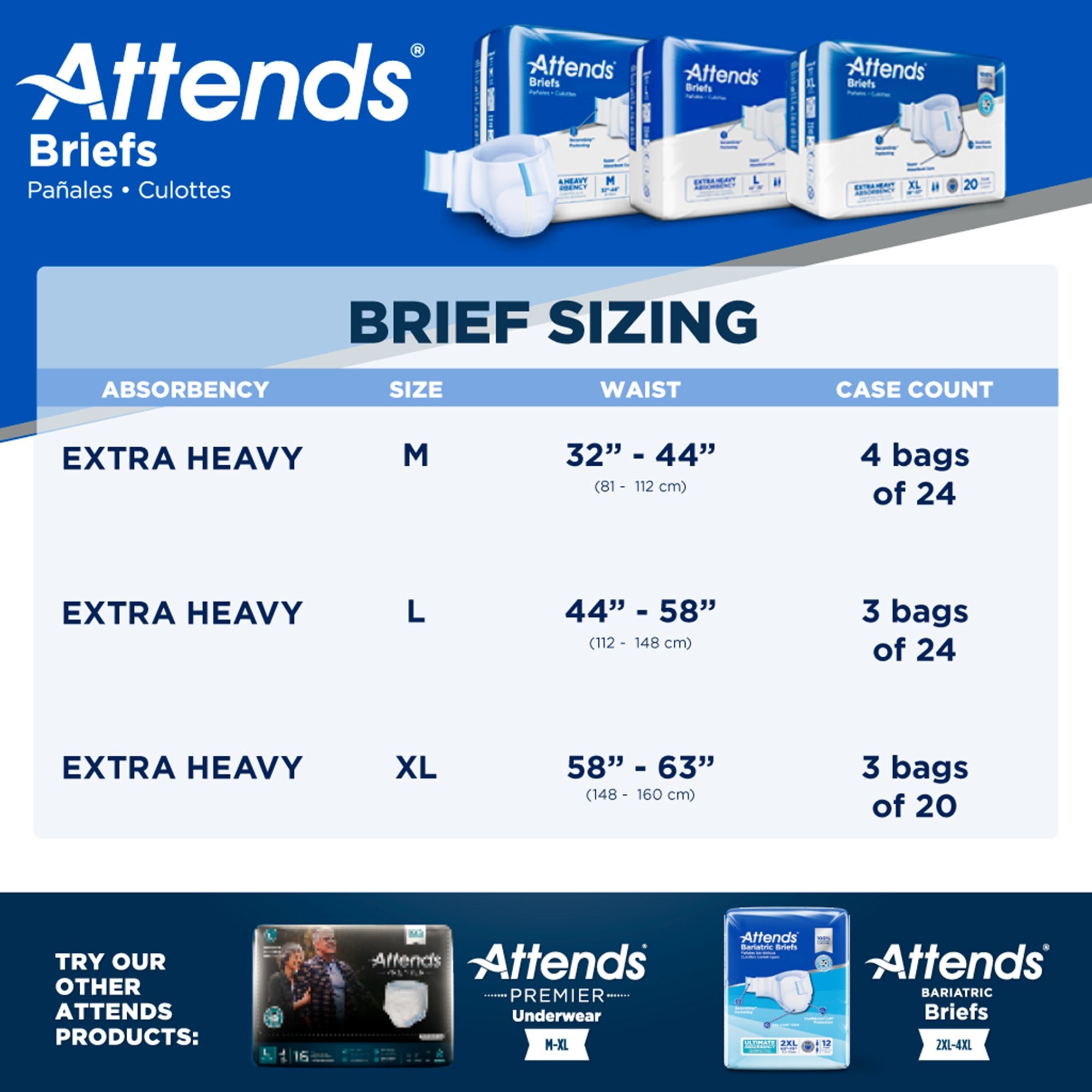 Unisex Adult Incontinence Brief Attends Care Advanced Large Disposable Heavy Absorbency, Packaging Type- Case