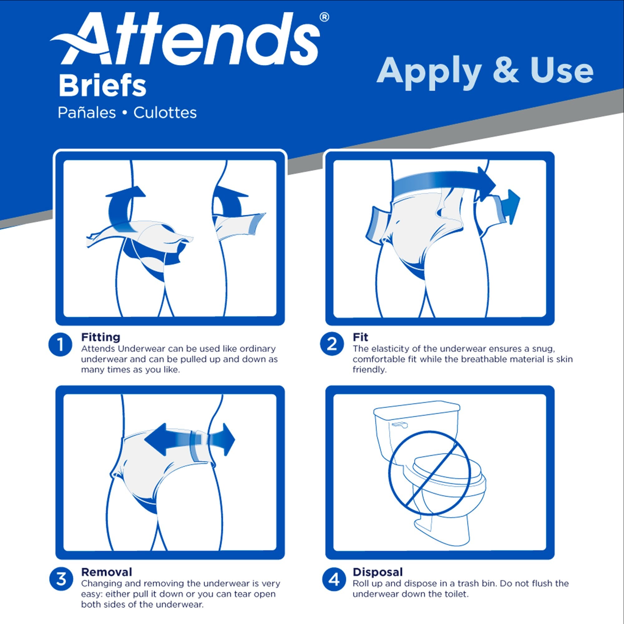 Unisex Adult Incontinence Brief Attends Care Advanced Large Disposable Heavy Absorbency, Packaging Type- Case