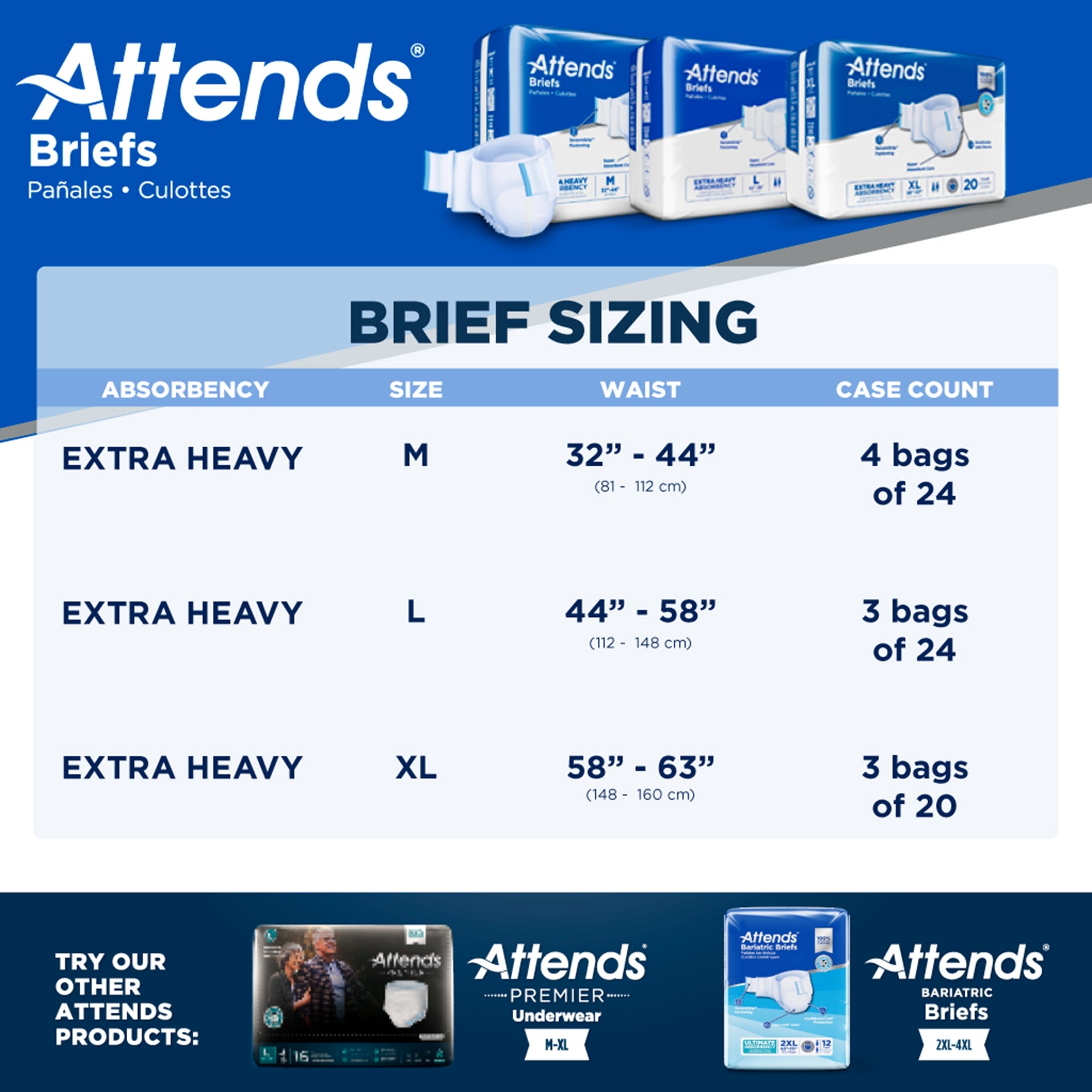Unisex Adult Incontinence Brief Attends Care Advanced X-Large Disposable Heavy Absorbency, Packaging Type- Case