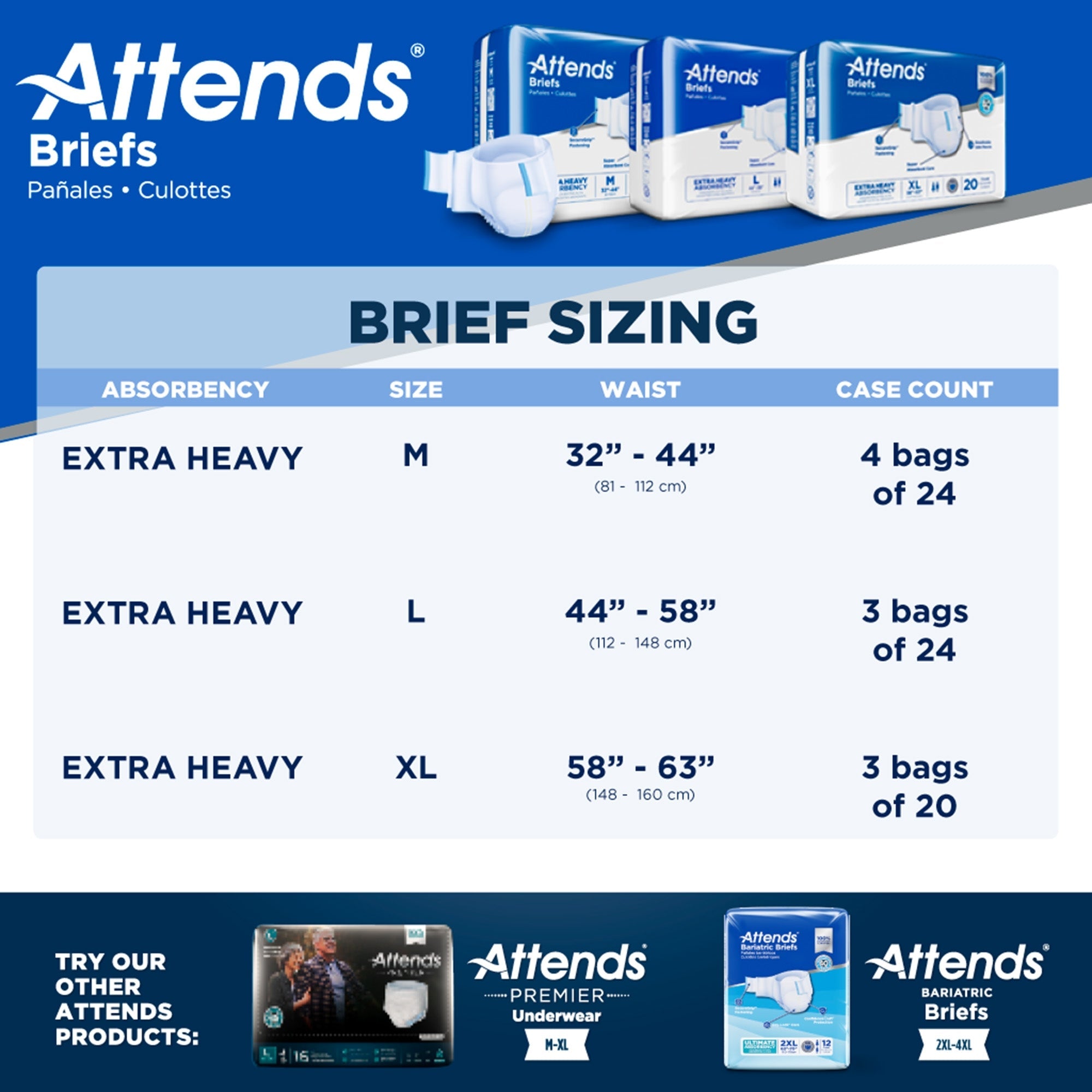Unisex Adult Incontinence Brief Attends Care Advanced X-Large Disposable Heavy Absorbency, Packaging Type- Case