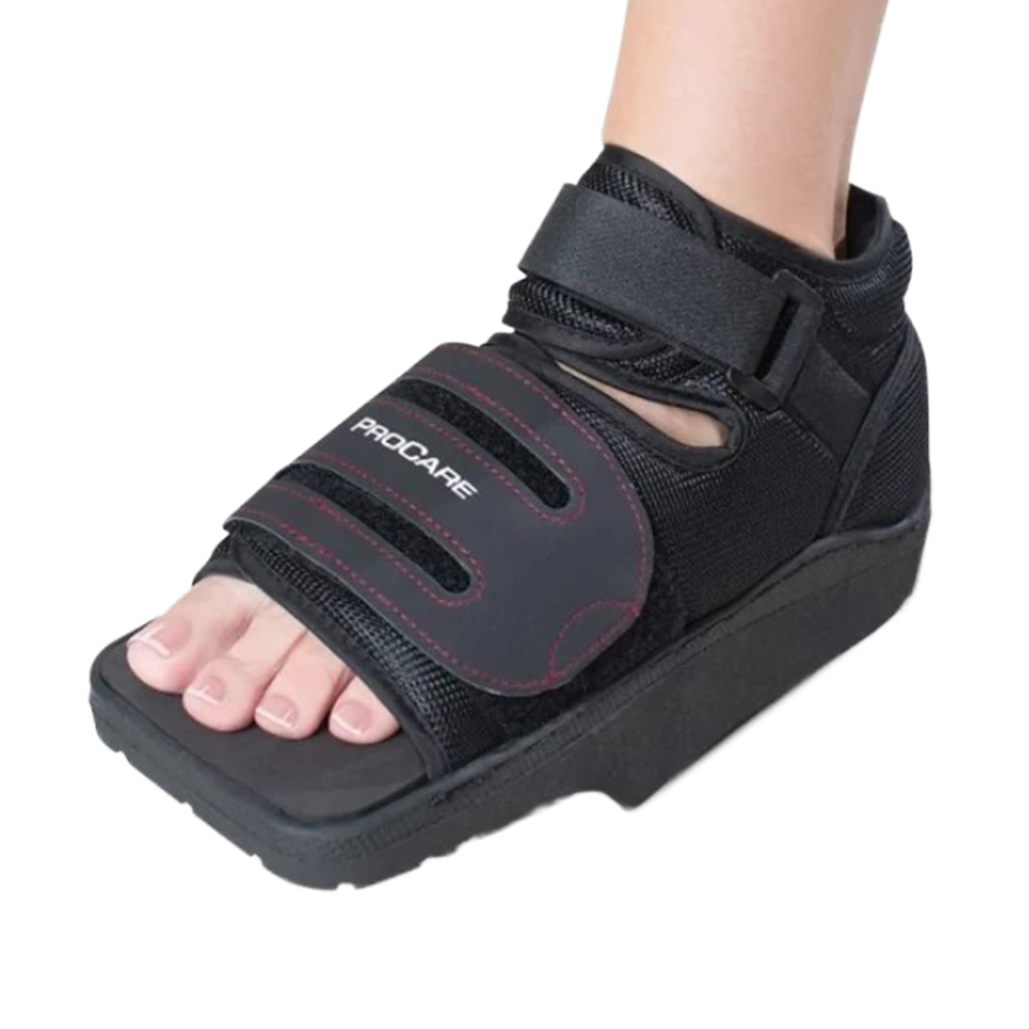 DJO ProCare Remedy Pro Off-Loading Shoe – Black Wedge Post-Op, Unisex Medium (M 7–9 / F 6–8), Forefoot Pressure Relief