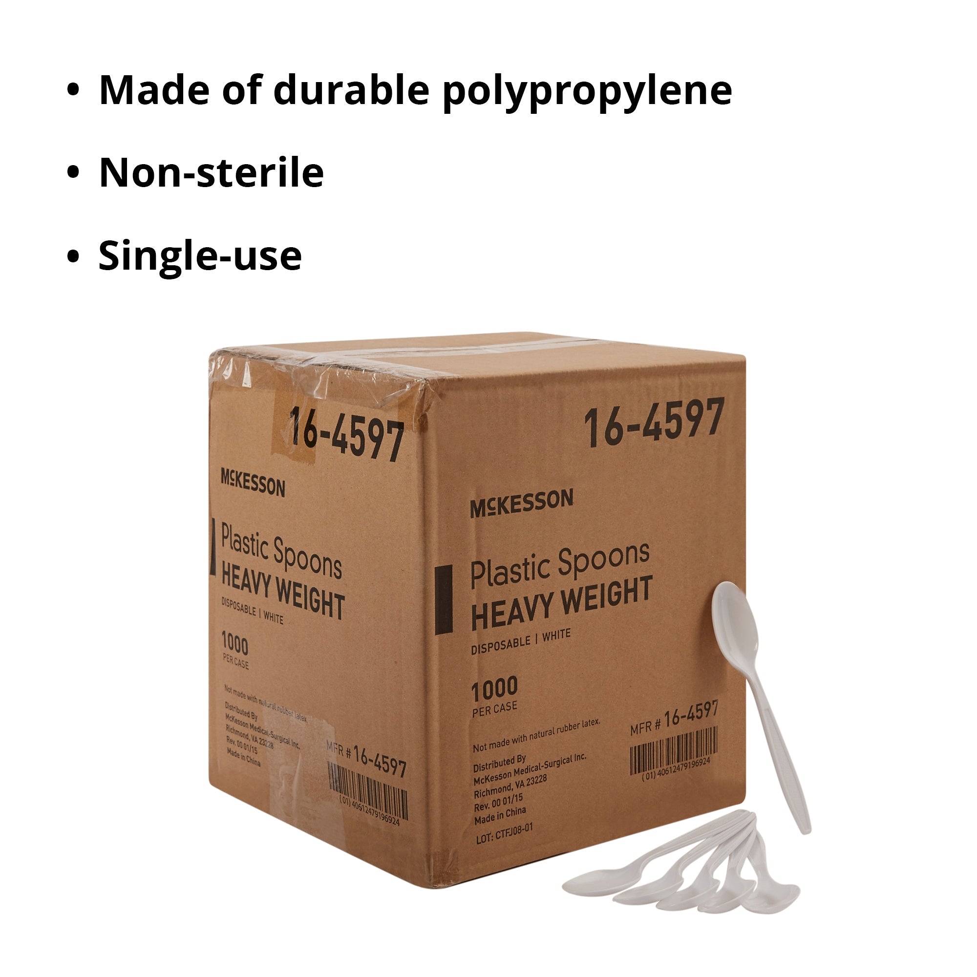 Spoon McKesson Heavy Weight White Polypropylene, Packaging Type- Case