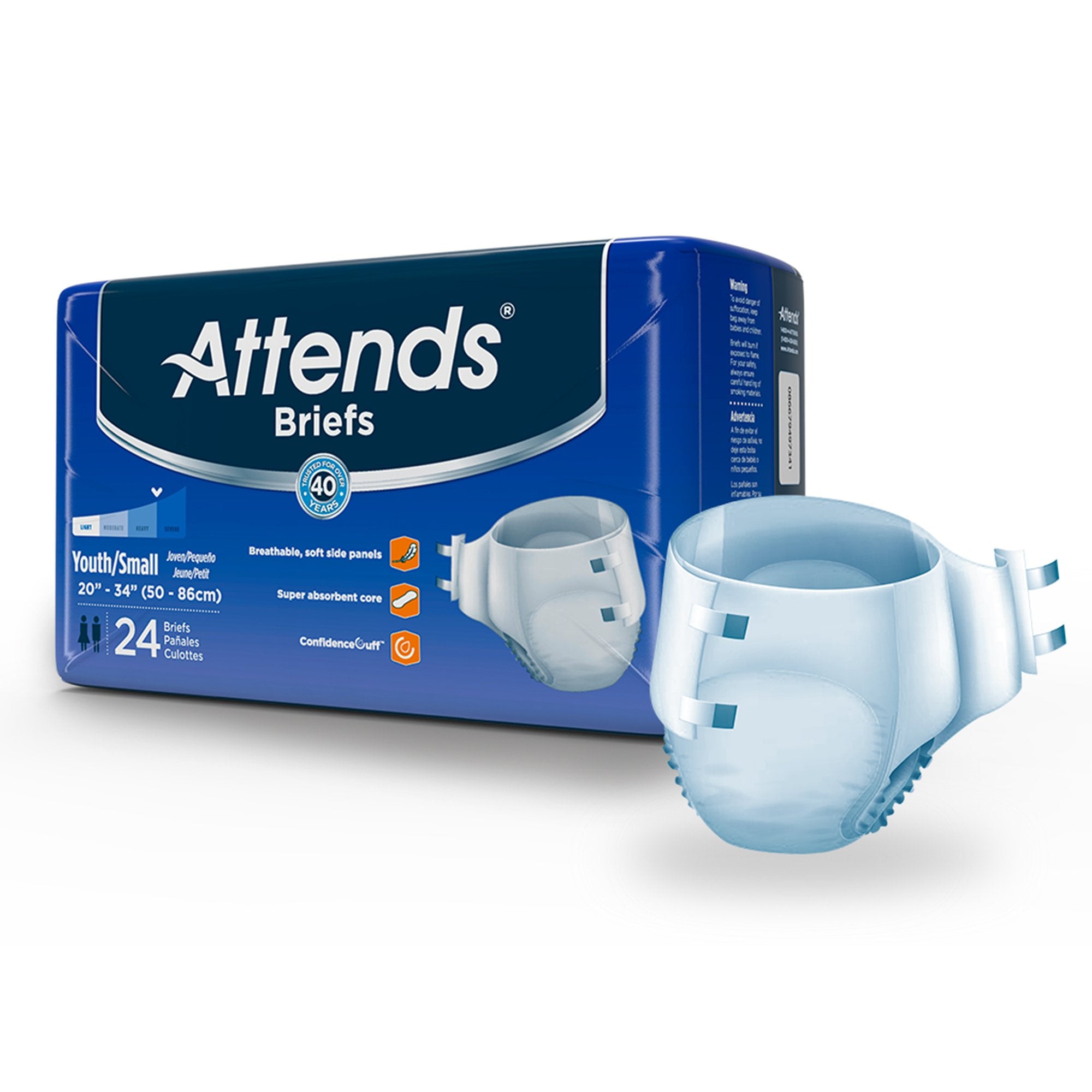 Unisex Youth Incontinence Brief Attends Small Disposable Heavy Absorbency, Packaging Type- Case