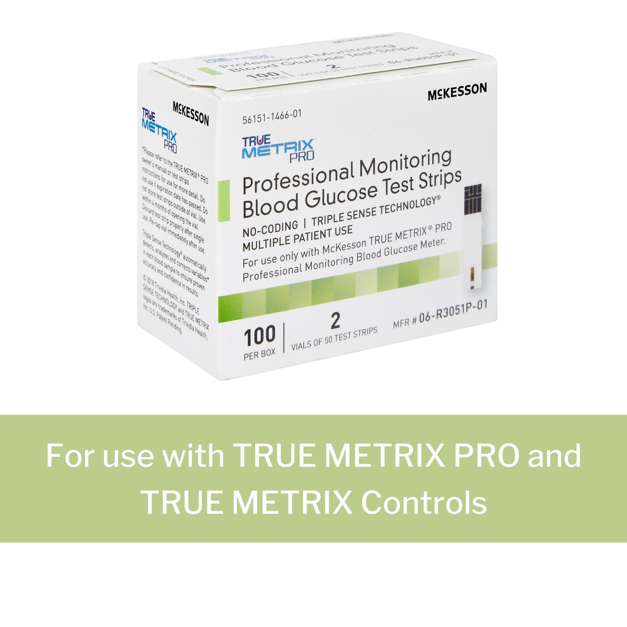Blood Glucose Test Strips McKesson TRUE METRIX PRO 100 Strips per Pack, Packaging Type- Case
