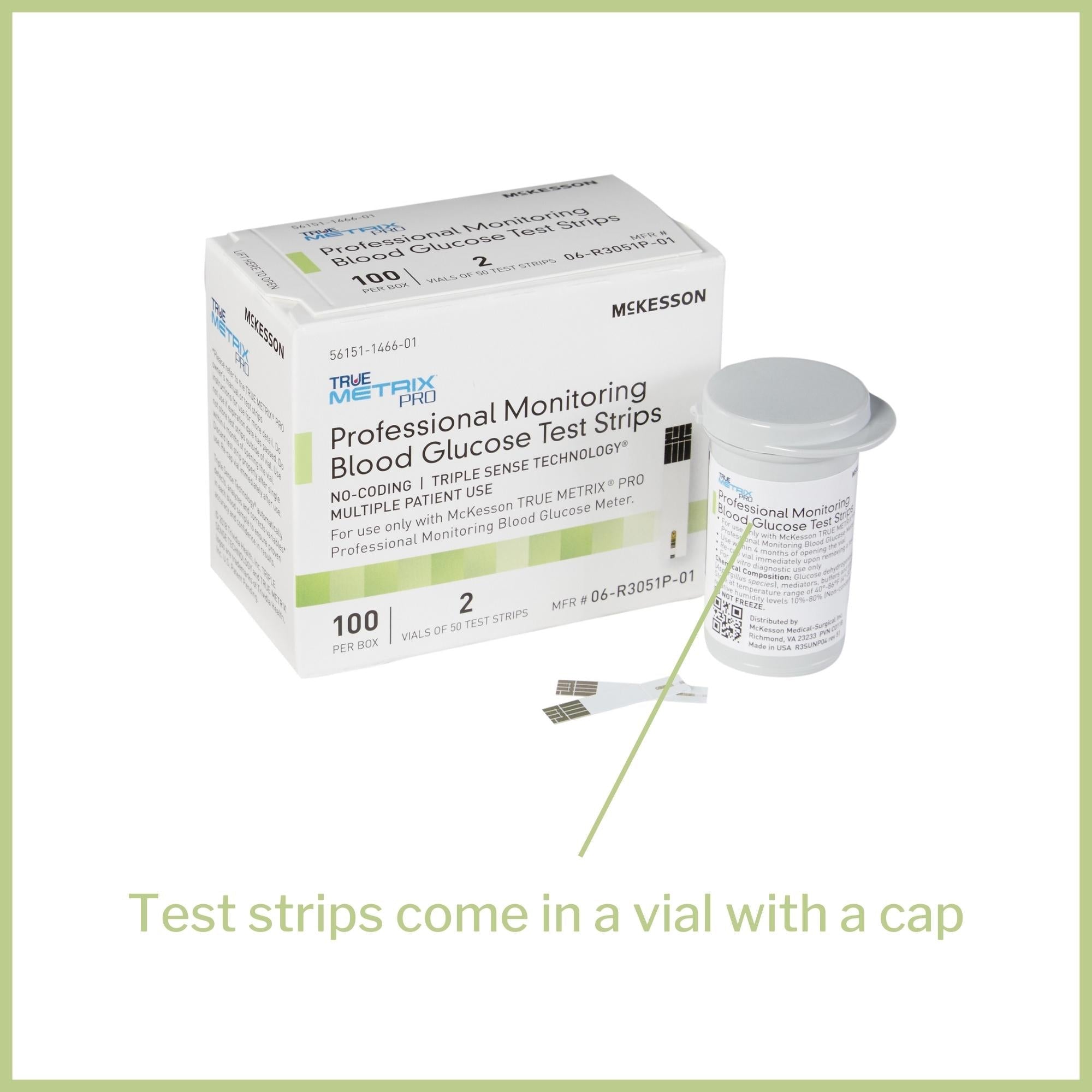 Blood Glucose Test Strips McKesson TRUE METRIX PRO 100 Strips per Pack, Packaging Type- Case