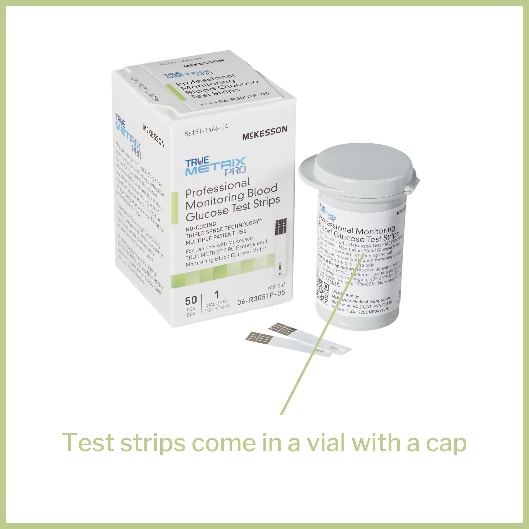 Blood Glucose Test Strips McKesson TRUE METRIX PRO 50 Strips per Pack, Packaging Type- Box