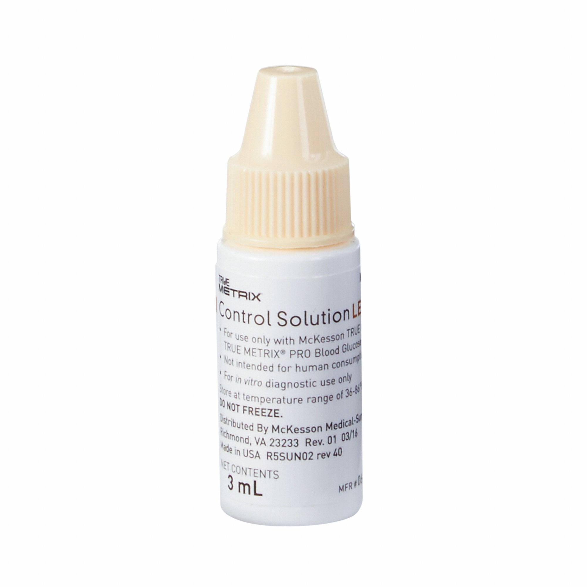 Blood Glucose Control Solution McKesson TRUE METRIX 3 mL Level 2, Packaging Type- Case