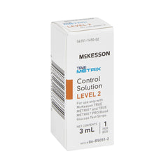 Blood Glucose Control Solution McKesson TRUE METRIX 3 mL Level 2, Packaging Type- Case