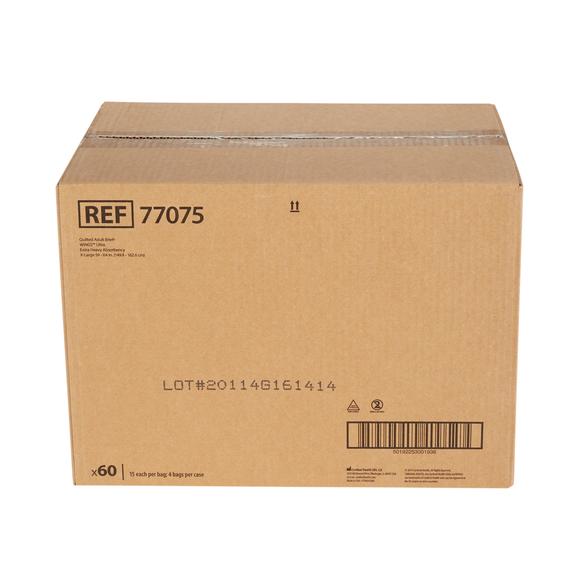 Unisex Adult Incontinence Brief Wings Ultra X-Large Disposable Heavy Absorbency, Packaging Type- Case