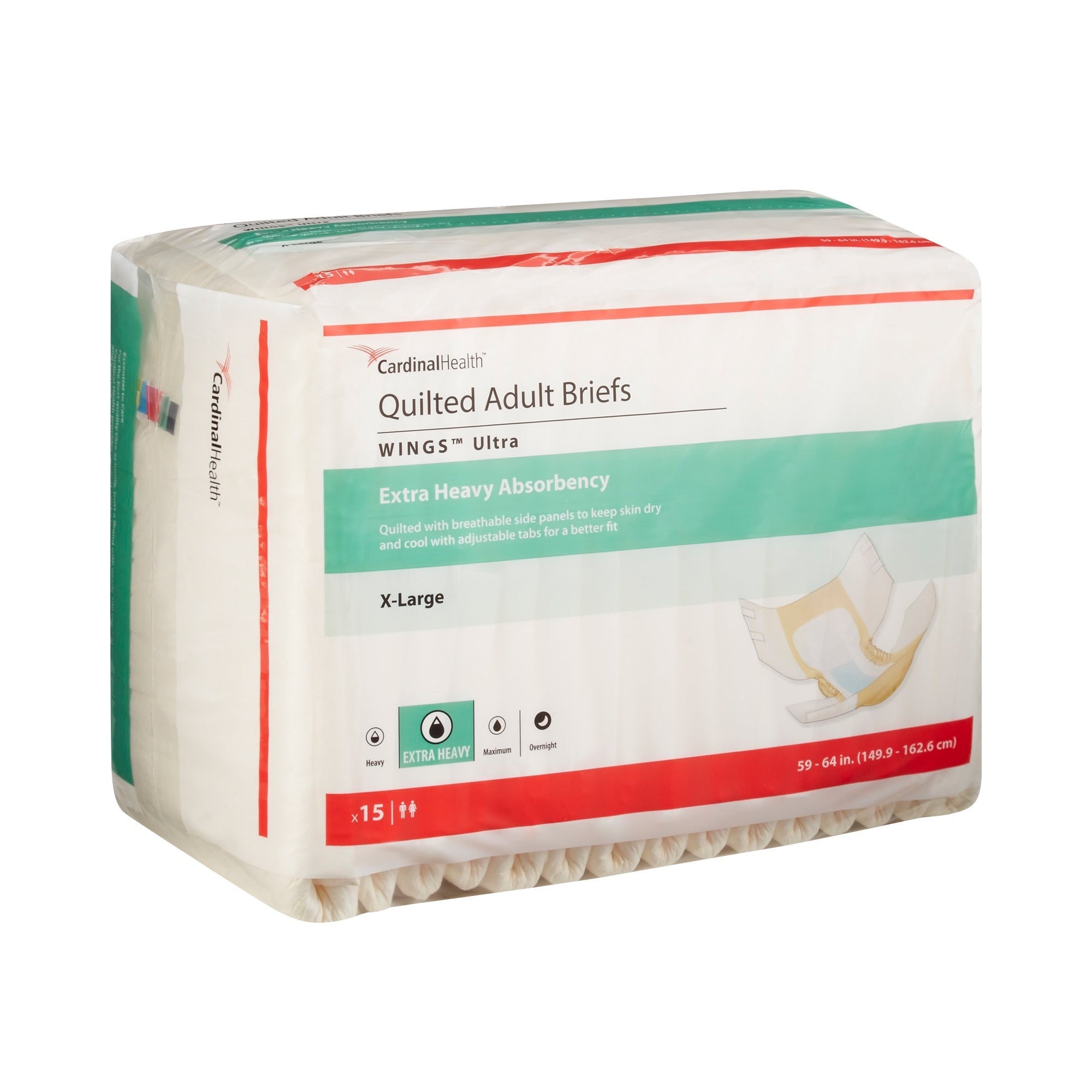 Unisex Adult Incontinence Brief Wings Ultra X-Large Disposable Heavy Absorbency, Packaging Type- Case