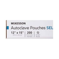 Sterilization Pouch McKesson Ethylene Oxide (EO) Gas / Steam 12 X 15 Inch Transparent Blue / White Self Seal Paper / Film, Packaging Type- Case