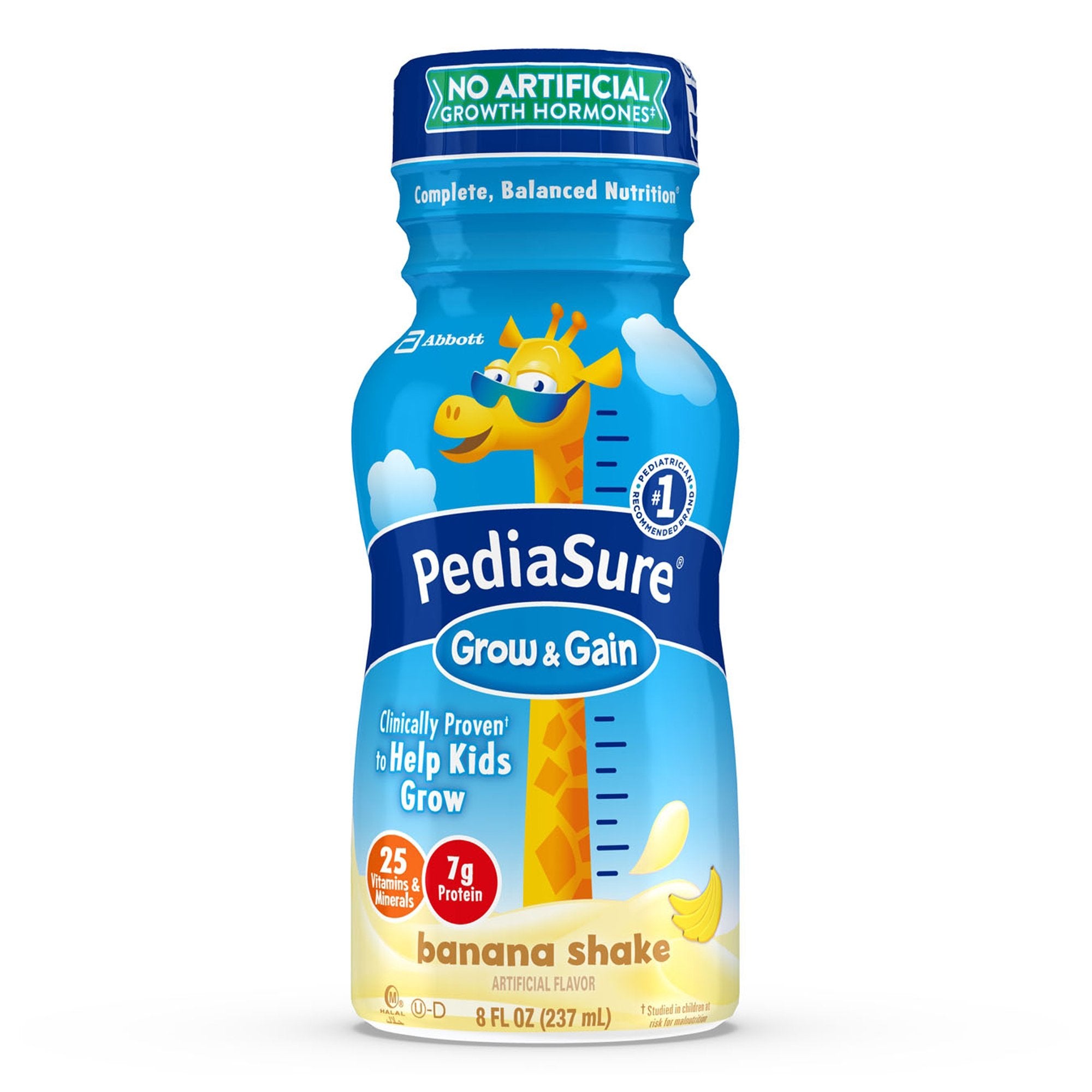 Pediatric Oral Supplement PediaSure Grow & Gain Shake Banana Flavor 8 oz. Bottle Liquid Calories