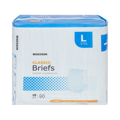 Unisex Adult Incontinence Brief McKesson Classic Large Disposable Light Absorbency, Packaging Type- Case