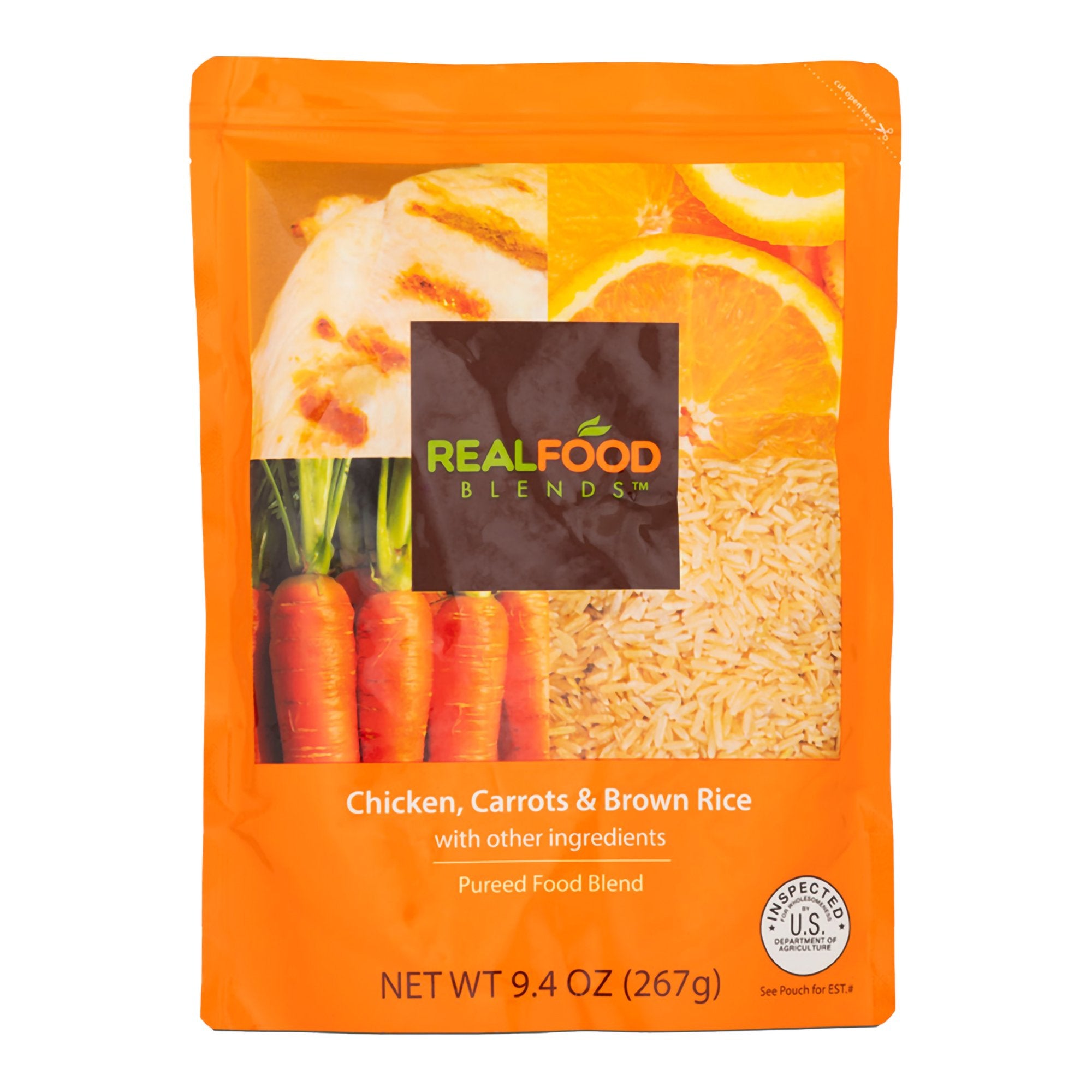 Tube Feeding Formula Real Food Blends Chicken / Carrots / Brown Rice Flavor Liquid 9.4 oz. Pouch