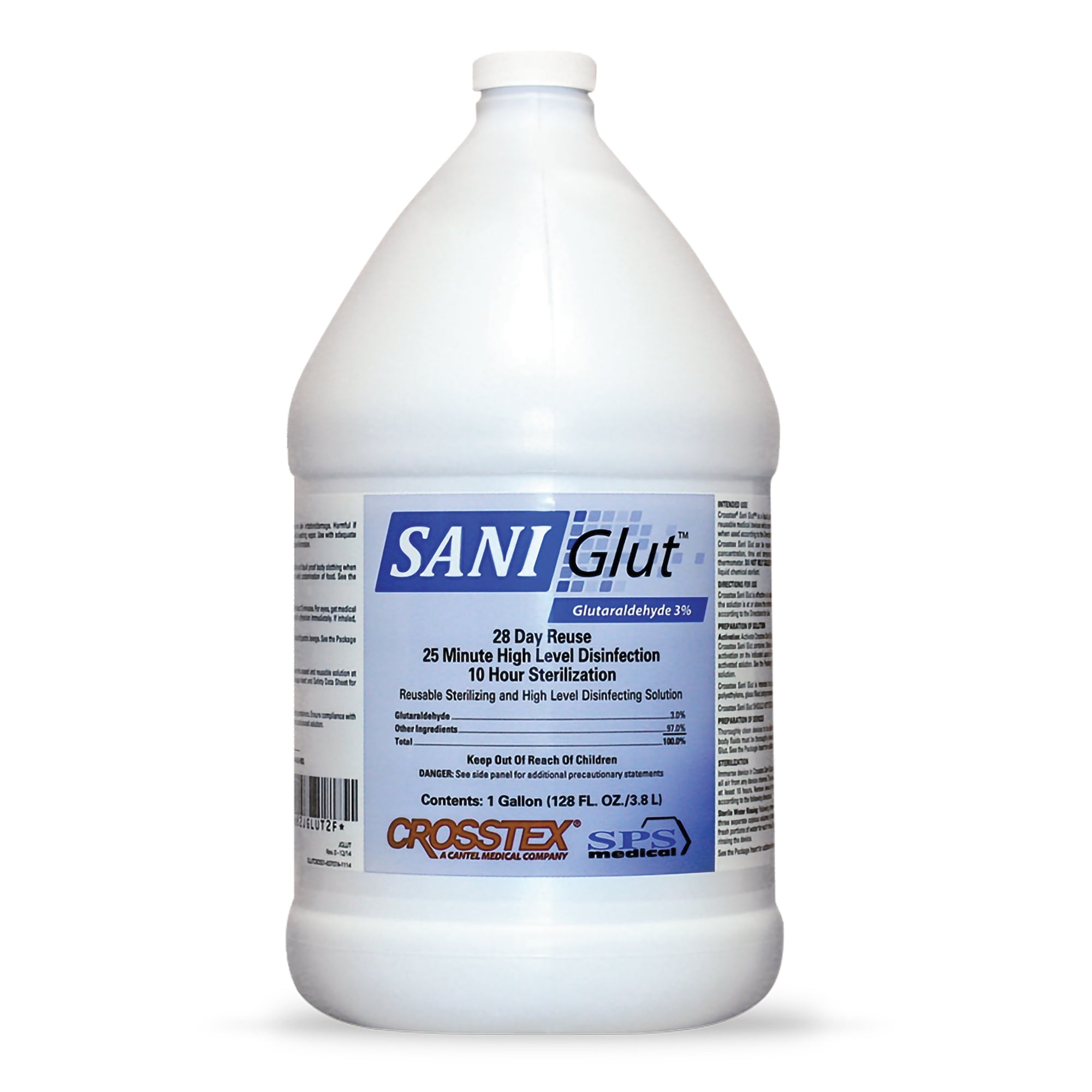 Glutaraldehyde High-Level Disinfectant SANI Glut Activation Required Liquid 1 gal. Jug Reusable,Packaging Type- Each
