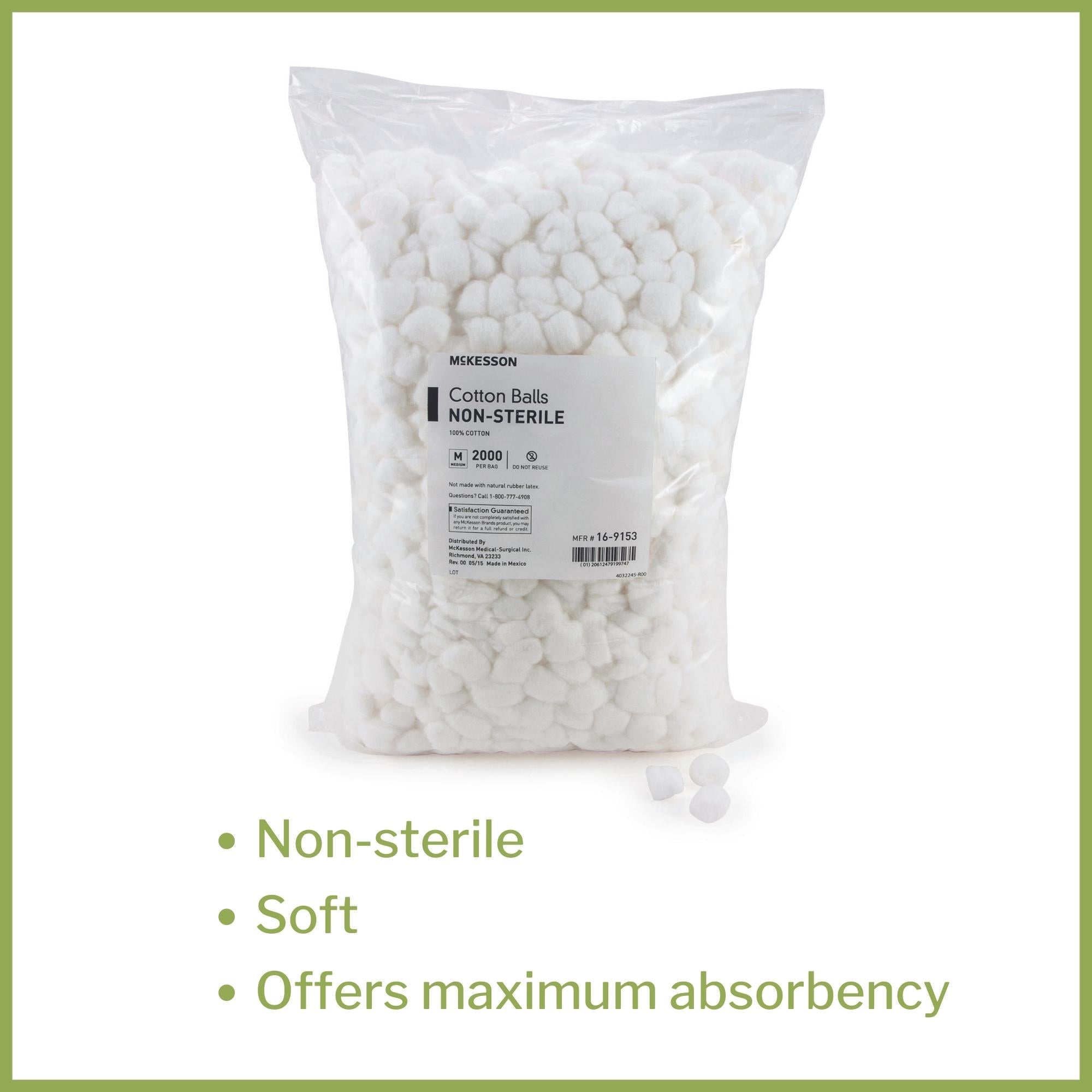 Cotton Ball McKesson Medium NonSterile, Packaging Type- Case