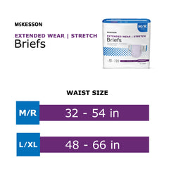 Unisex Adult Incontinence Brief McKesson Extended Wear Large / X-Large Disposable Heavy Absorbency, Packaging Type- Case