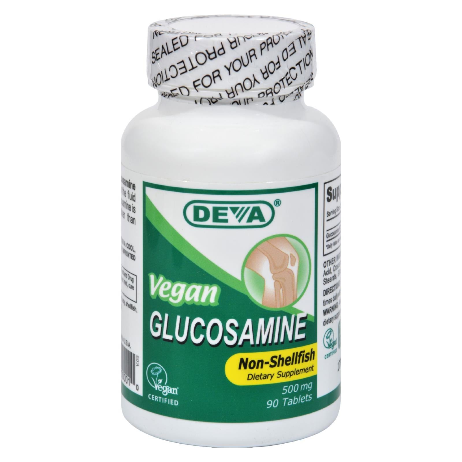 Vitaminas veganas Deva - Glucosamina - 500 mg - 90 comprimidos
