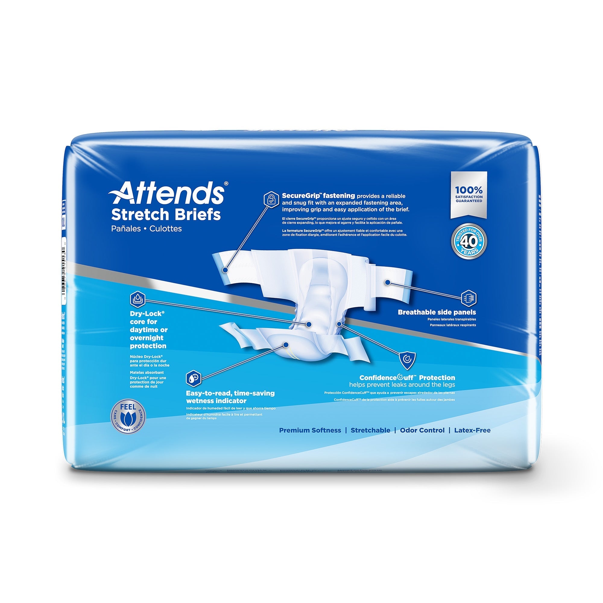 Unisex Adult Incontinence Brief Attends Stretch Large / X-Large Disposable Heavy Absorbency, Packaging Type- Case