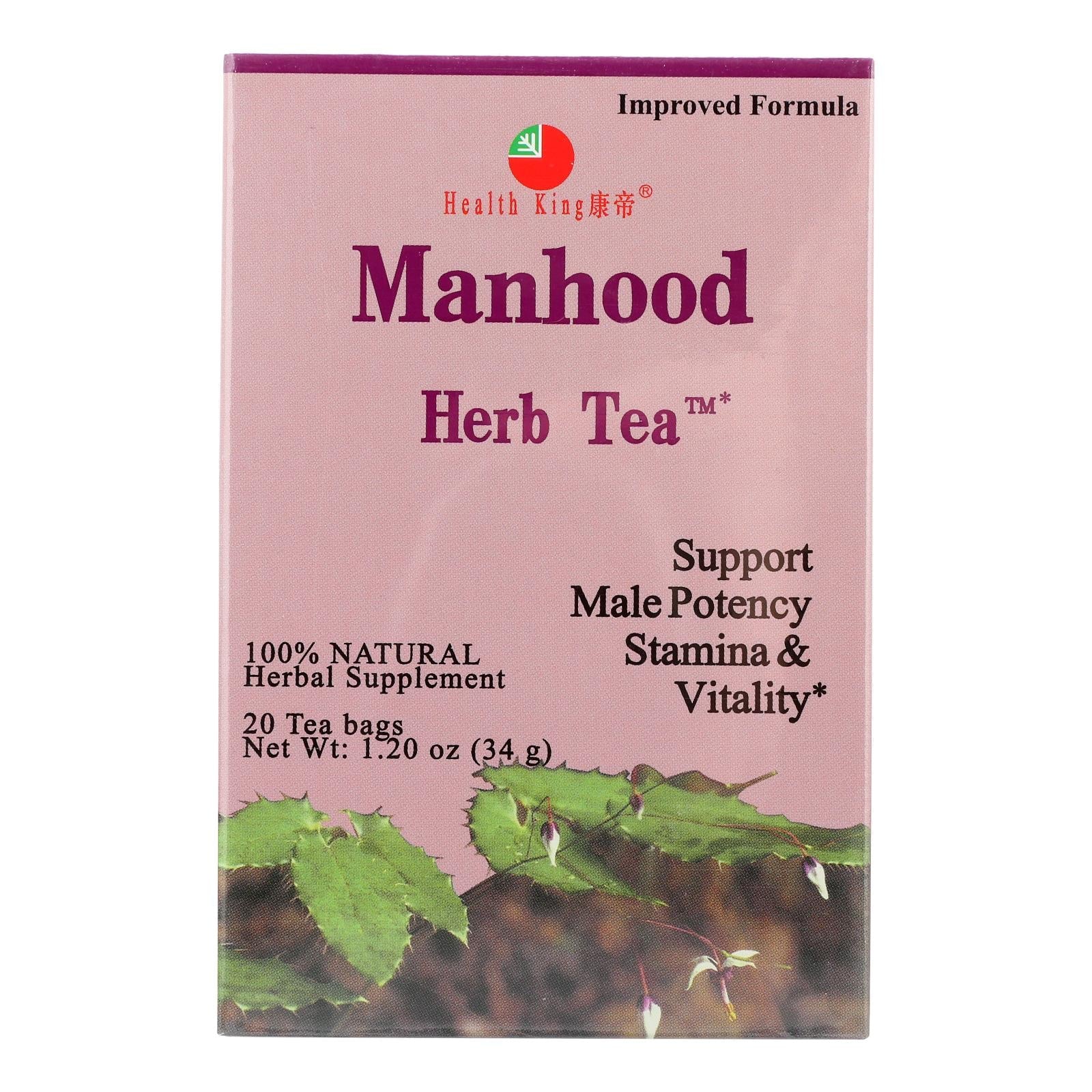 Té de hierbas para la virilidad Health King - 20 bolsitas