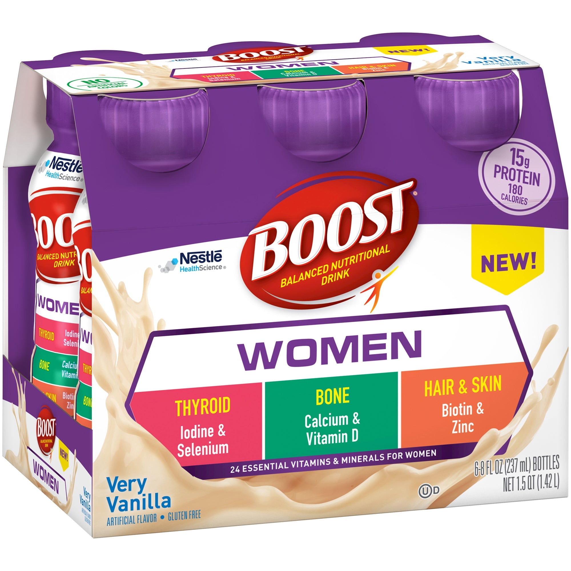 Oral Supplement Boost® Women Very Vanilla Flavor Liquid 8 oz. Bottle,  Packaging Type- Box