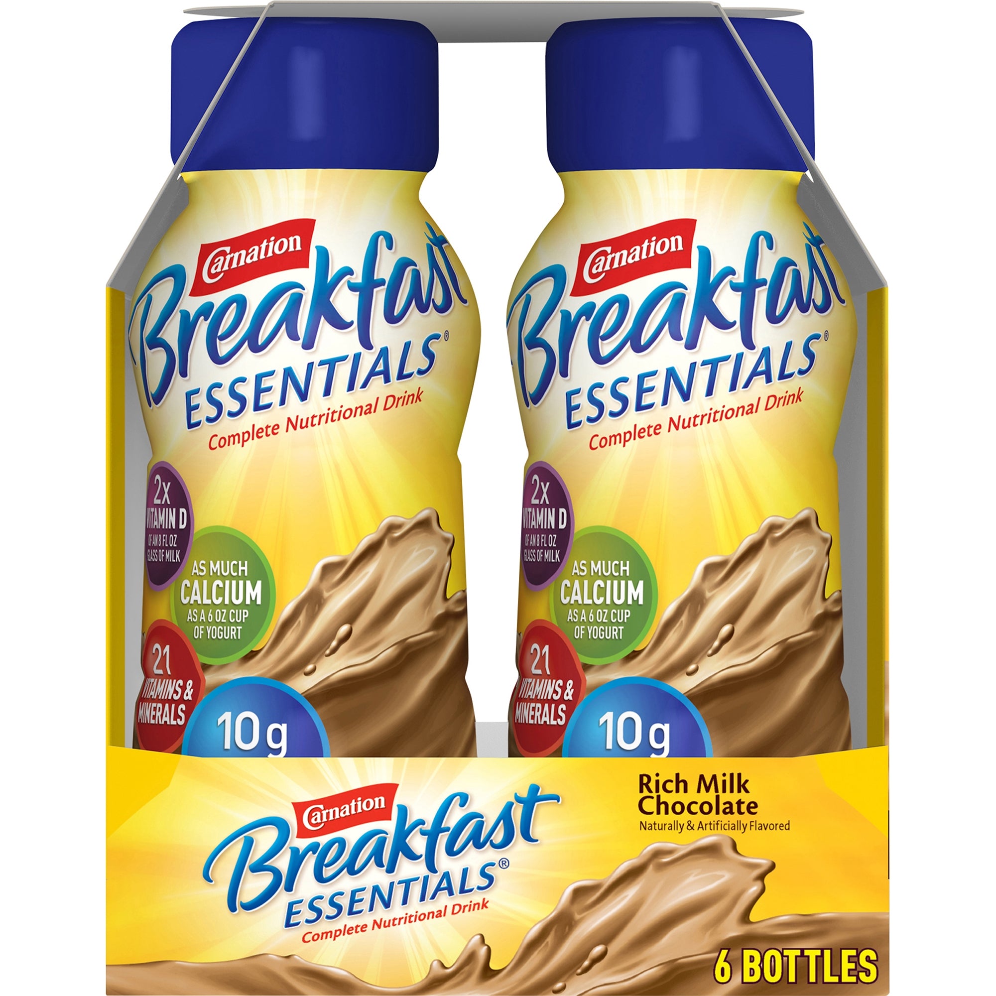 Oral Supplement Carnation Breakfast Essentials Rich Milk Chocolate Flavor Liquid 8 oz. Bottle | 4PK/Case