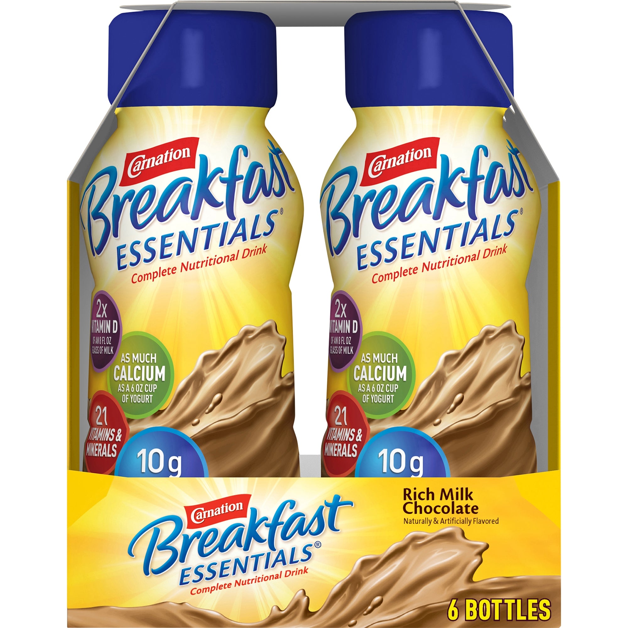 Oral Supplement Carnation Breakfast Essentials Rich Milk Chocolate Flavor Liquid 8 oz. Bottle | 4PK/Case