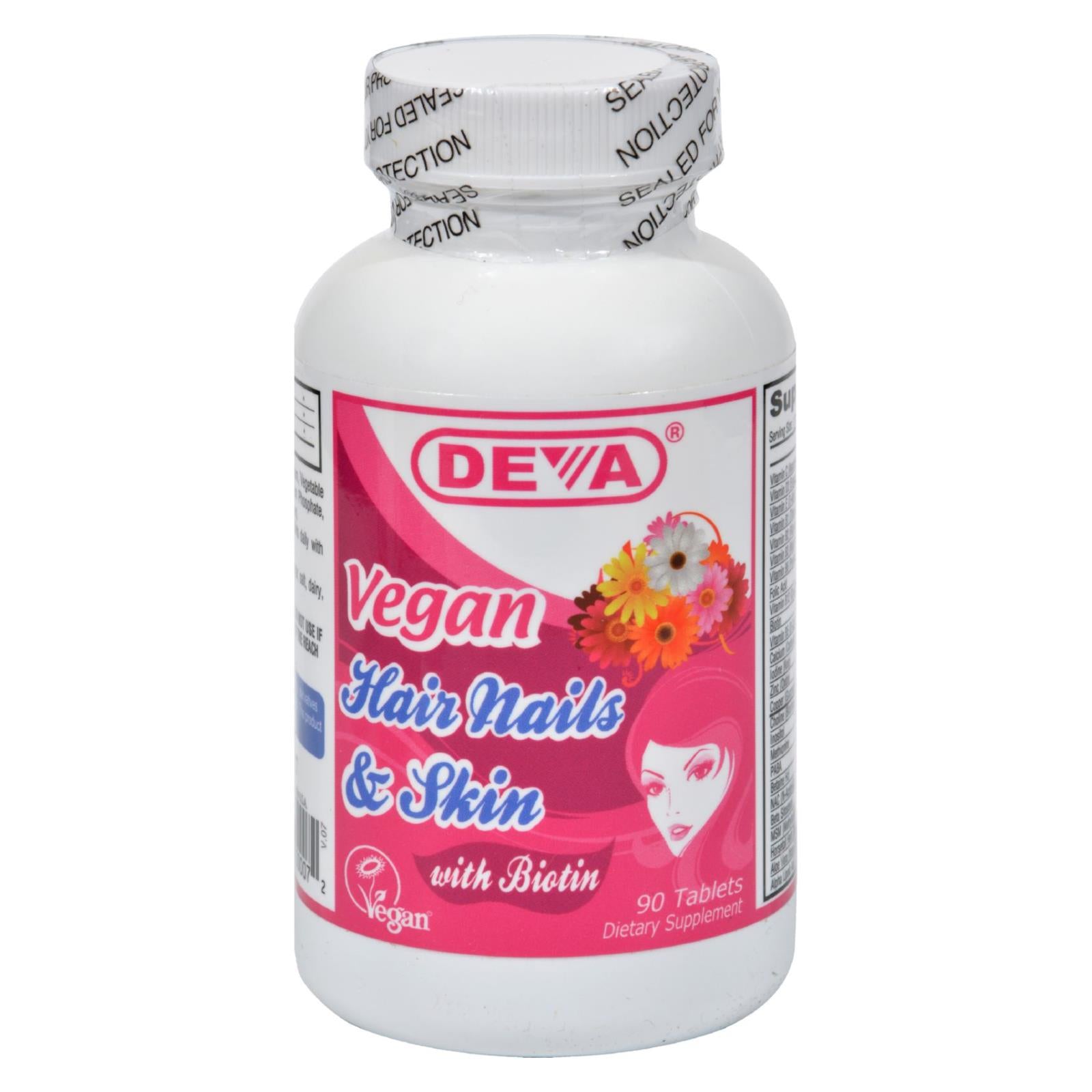 Deva Vegan Vitamins - Hair Nails And Skin - 90 Tablets - All Care Store