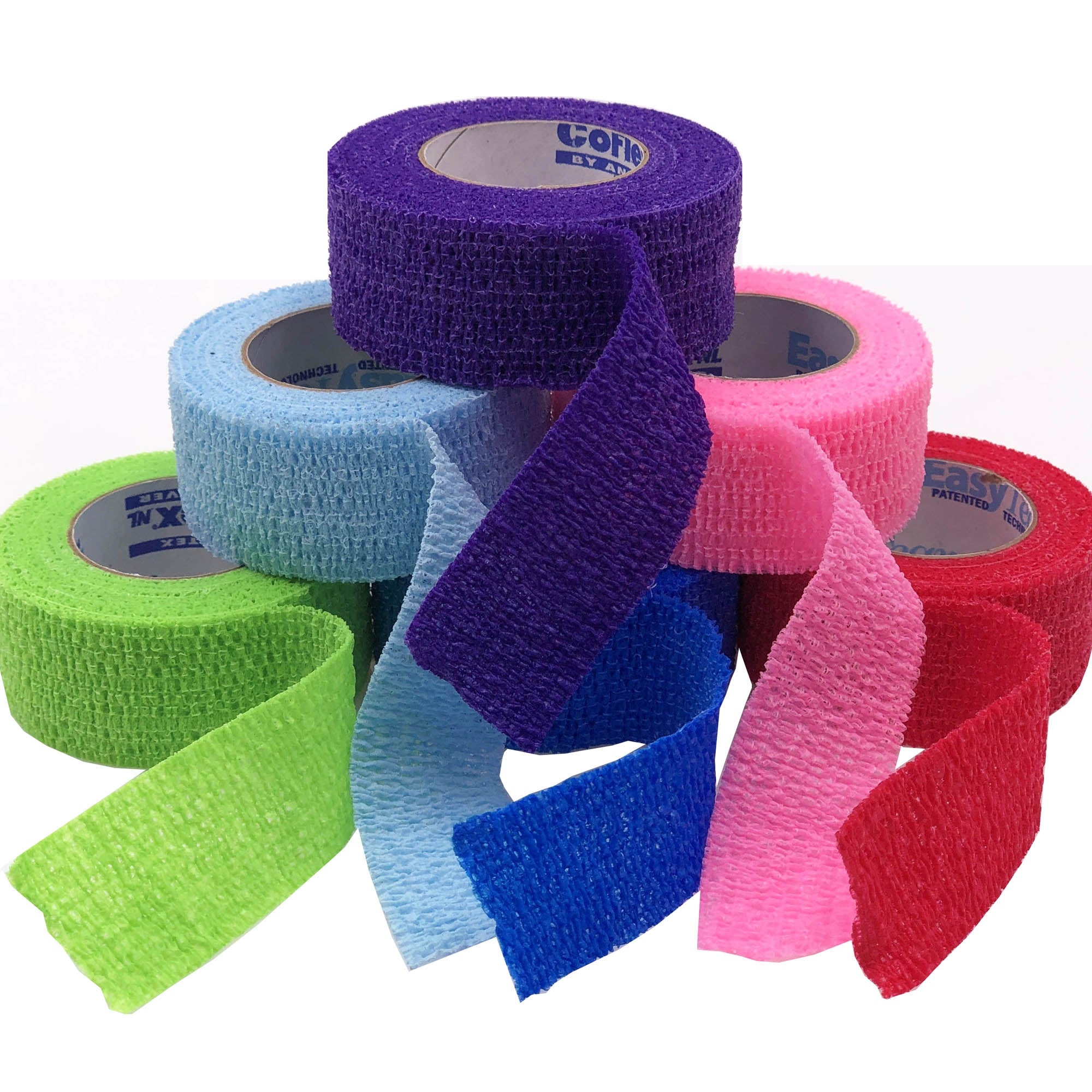 Cohesive Bandage CoFlex NL 1 Inch X 5 Yard Self-Adherent Closure Neon Pink / Blue / Purple / Light Blue / Neon Green / Red NonSterile 12 lbs. Tensile Strength, Packaging Type- Case