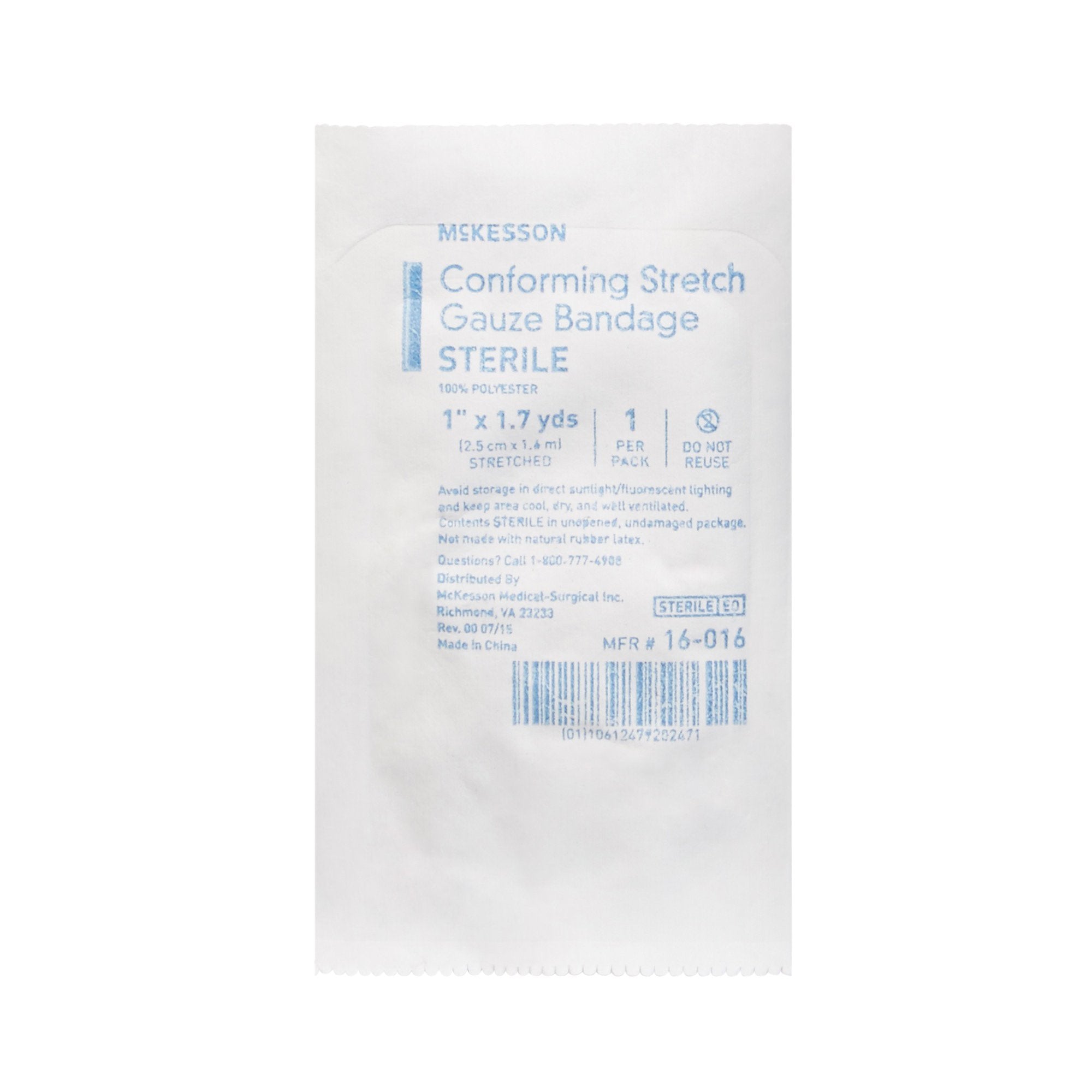 Conforming Bandage McKesson 1 Inch X 1-7/10 Yard Sterile 1 per Pack, Packaging Type- Case
