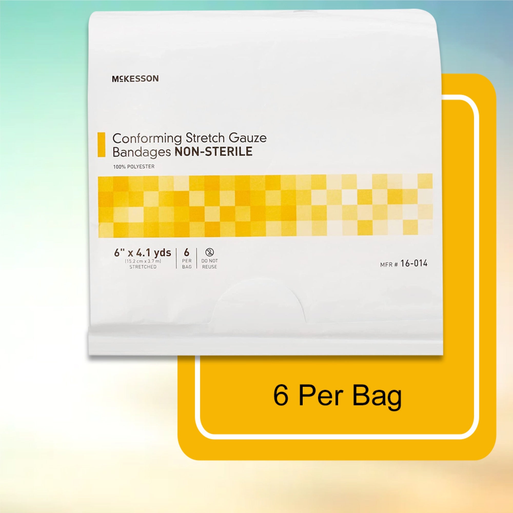 Conforming Bandage McKesson 6 Inch X 4-1/10 Yard NonSterile 6 per Pack, Packaging Type- Case