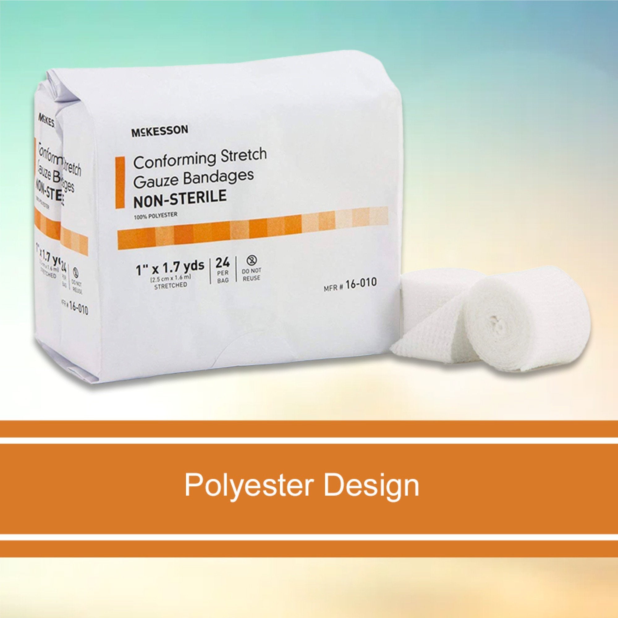 Conforming Bandage McKesson 1 Inch X 1-7/10 Yard NonSterile 24 per Pack, Packaging Type- Case