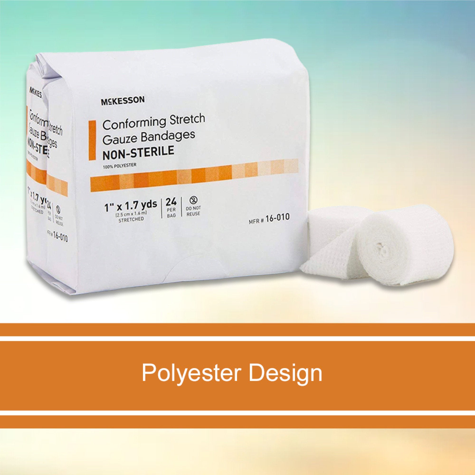 Conforming Bandage McKesson 1 Inch X 1-7/10 Yard NonSterile 24 per Pack, Packaging Type- Case