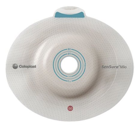 Ostomy Barrier SenSura Mio Click Trim to Fit, Extended Wear Elastic Adhesive 50 mm Flange Red Code System 5/8 to 1-3/16 Inch Opening,Packaging Type- Box