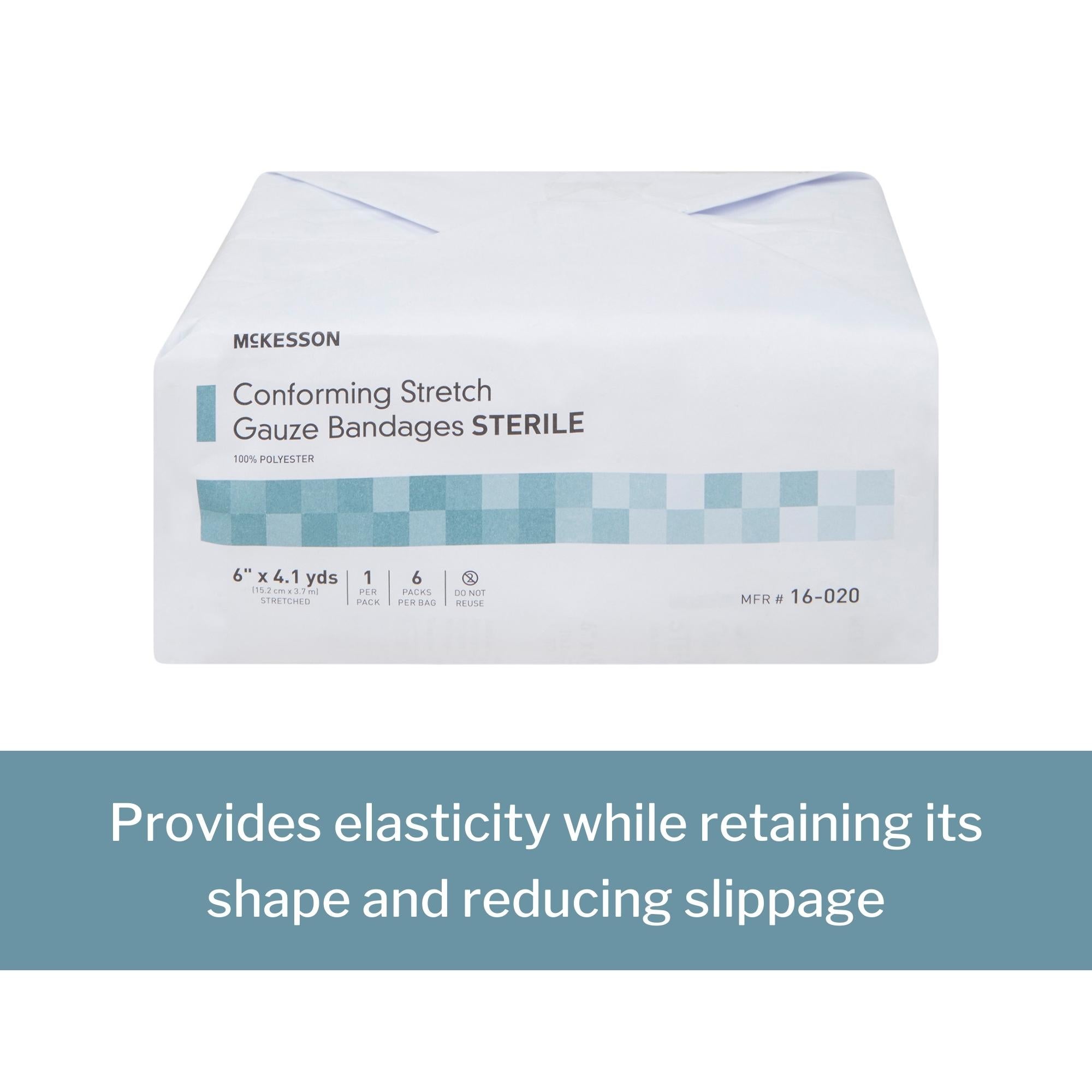 Conforming Bandage McKesson 6 Inch X 4-1/10 Yard Sterile 1 per Pack, Packaging Type- Case