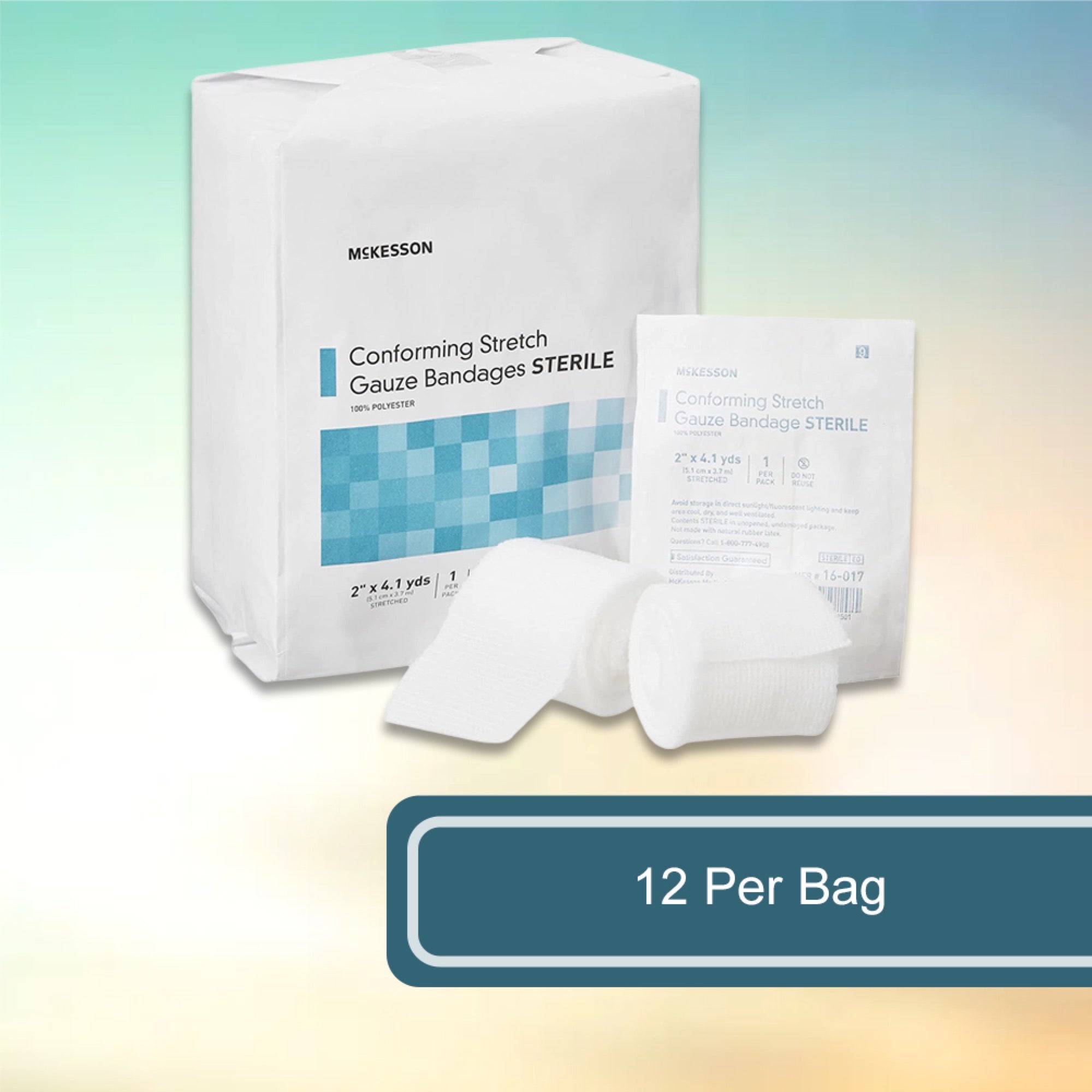 Conforming Bandage McKesson 2 Inch X 4-1/10 Yard Sterile 1 per Pack, Packaging Type- Case