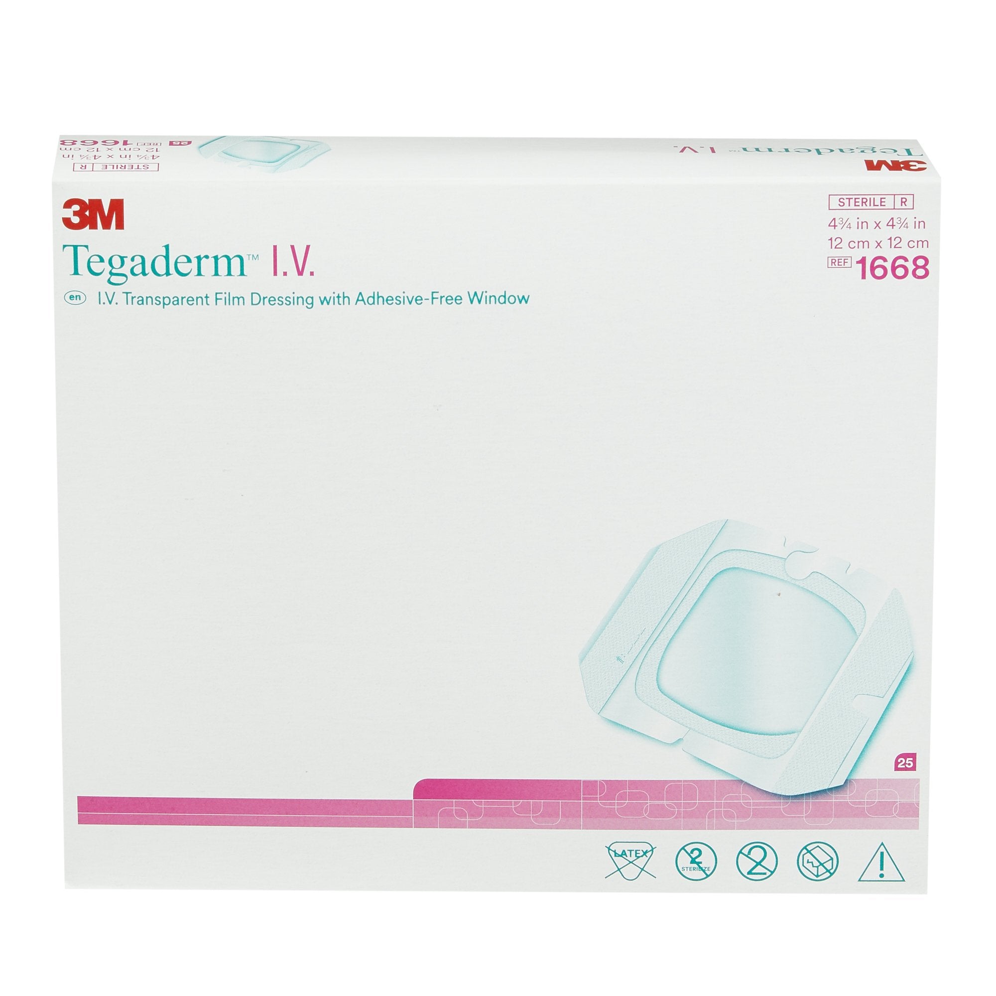 I.V. Dressing 3M Tegaderm Film 4-3/4 X 4-3/4 Inch Sterile, Packaging Type- Box