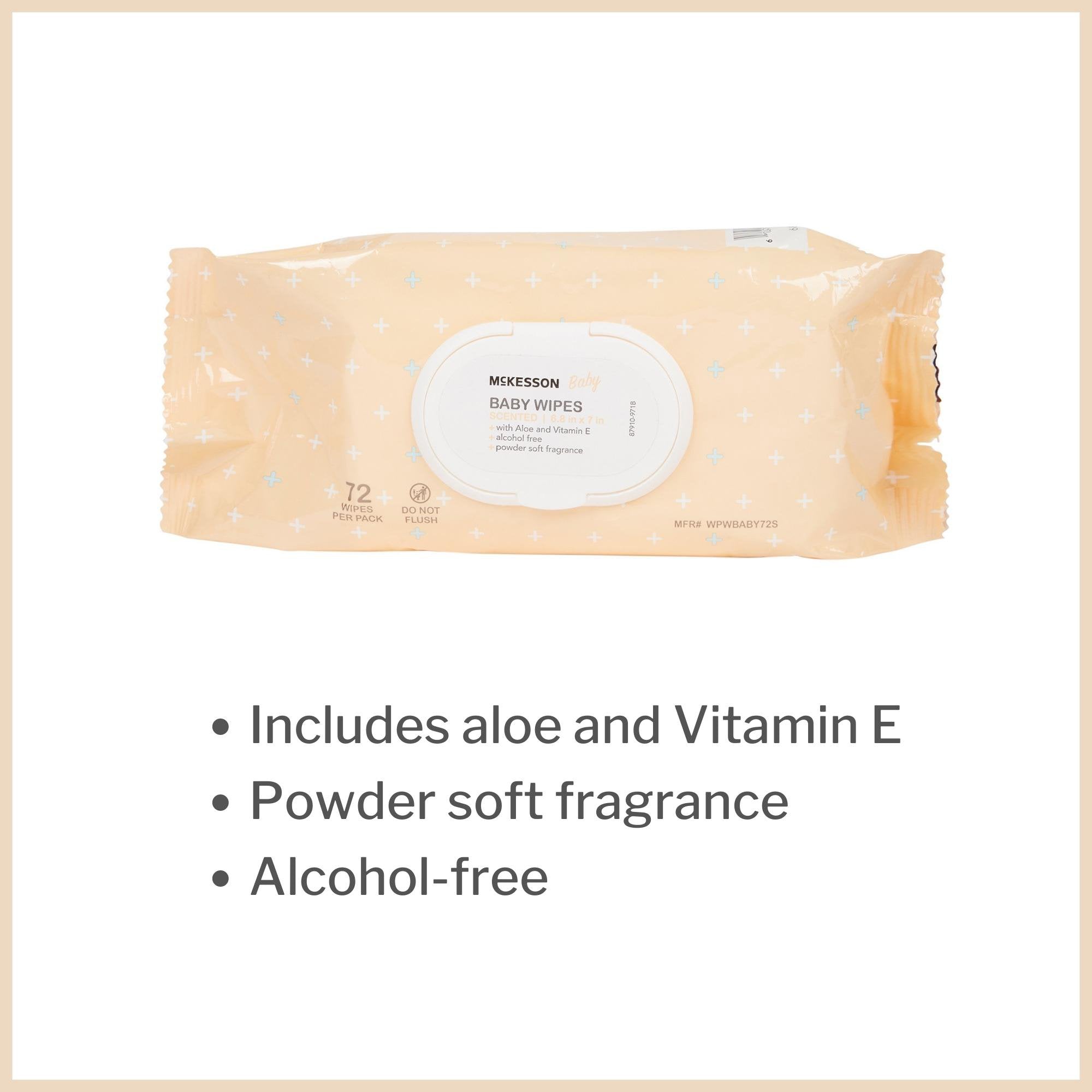 Baby Wipe McKesson Soft Pack Scented 72 Count, Packaging Type- Case