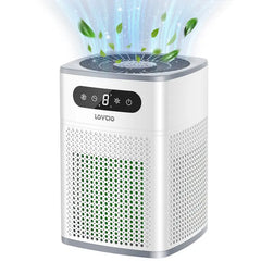 Loytio Air Purifiers for Bedroom, 3 In 1 Filter Cleaner with Fragrance Sponge for Sleep,Smoke, Allergies, Pet Dander,Odor, Dust, Office, Desktop,Portable, HEPA at Speed I. Coremini P White Airpurifier